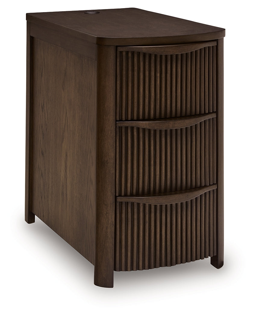 Camdill Dark Brown Chair Side End Table- Viva Furn