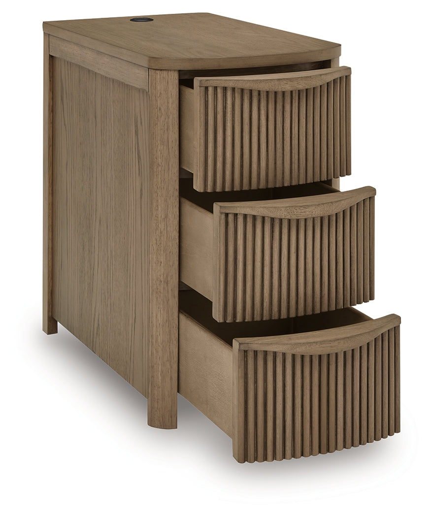 Camdill Light Brown Chair Side End Table- Viva Furn