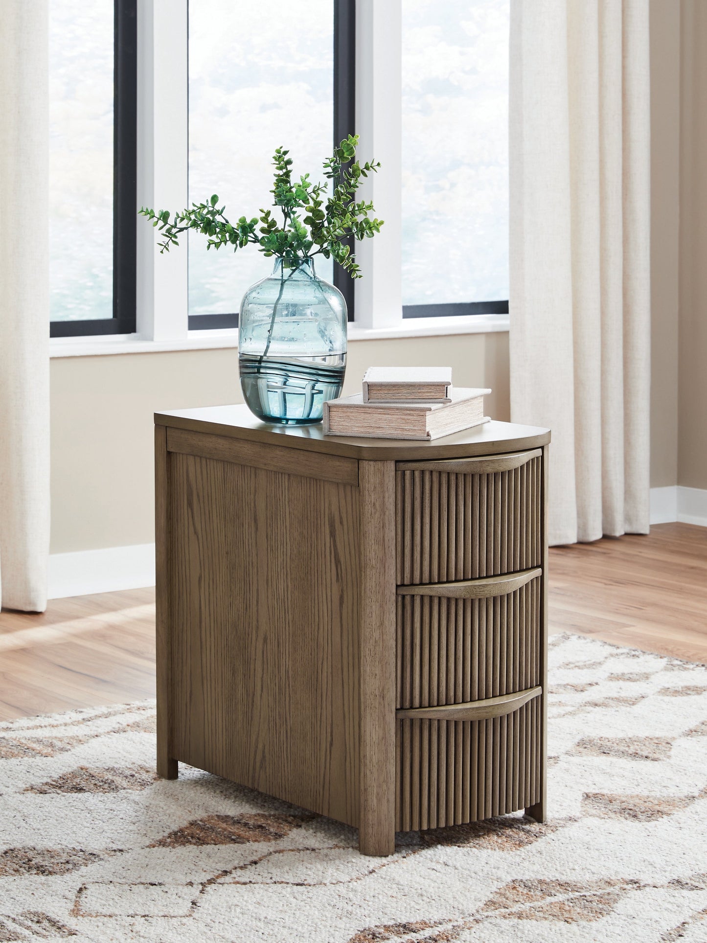 Camdill Light Brown Chair Side End Table- Viva Furn