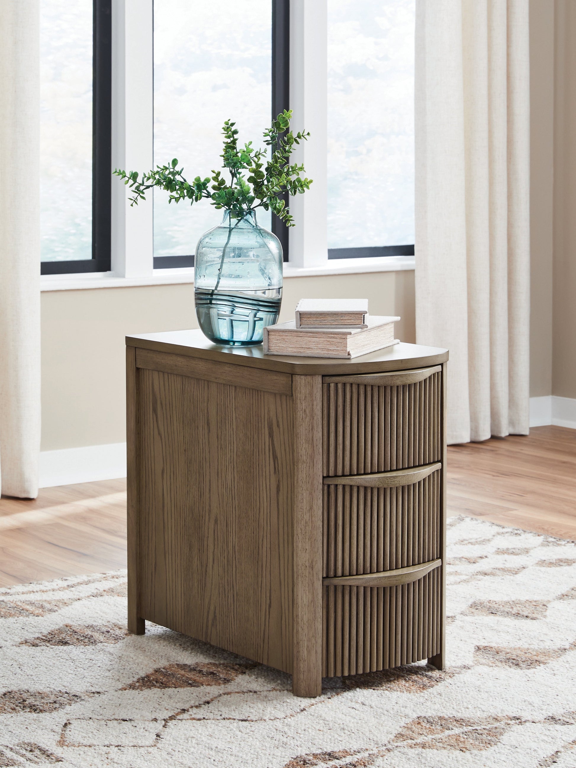 Camdill Light Brown Chair Side End Table- Viva Furn