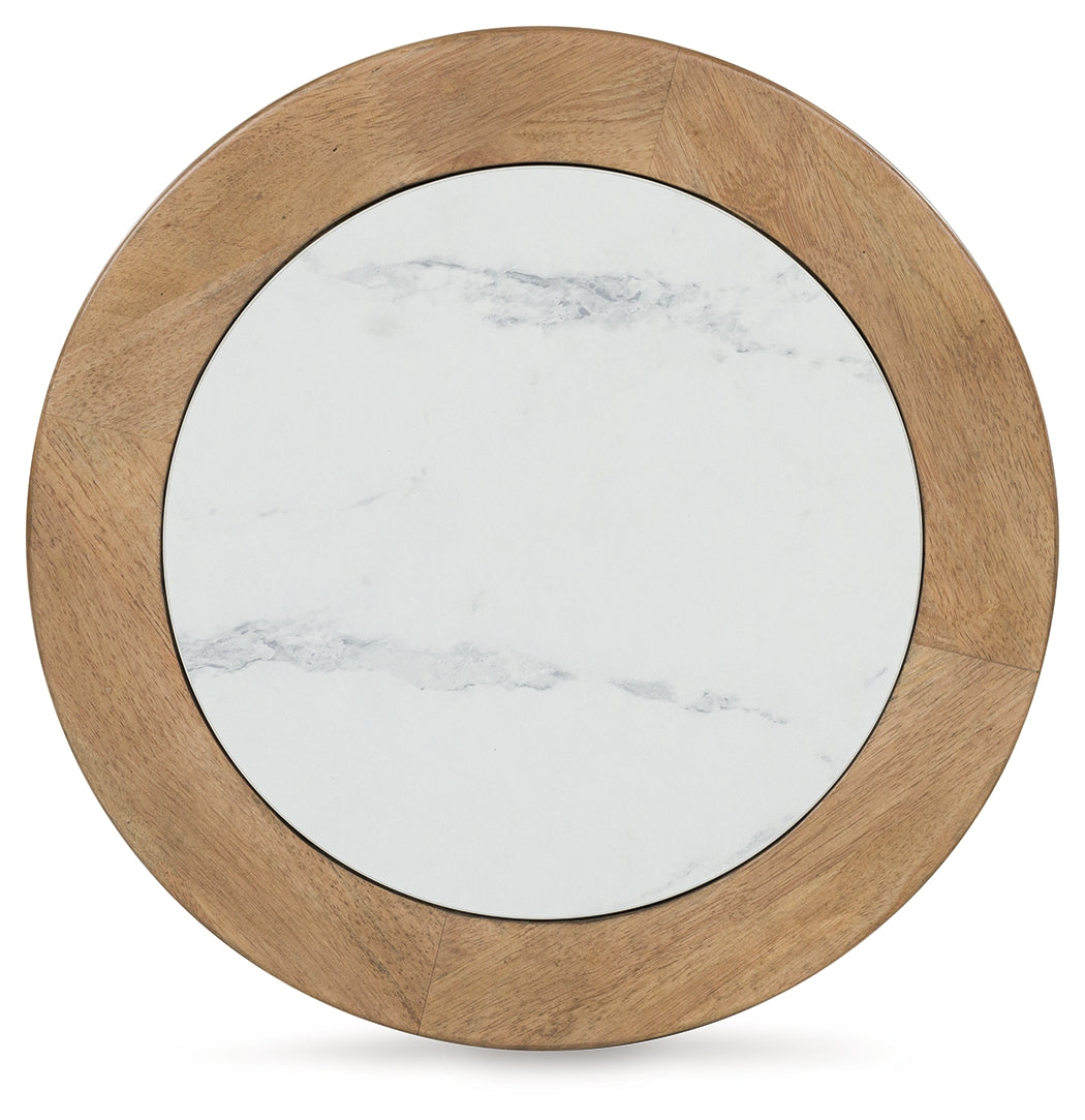 Camdill Light Brown/White End Table- Viva Furn