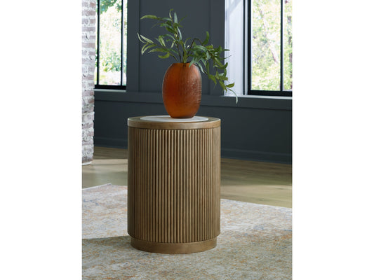 Camdill Light Brown/White End Table- Viva Furn