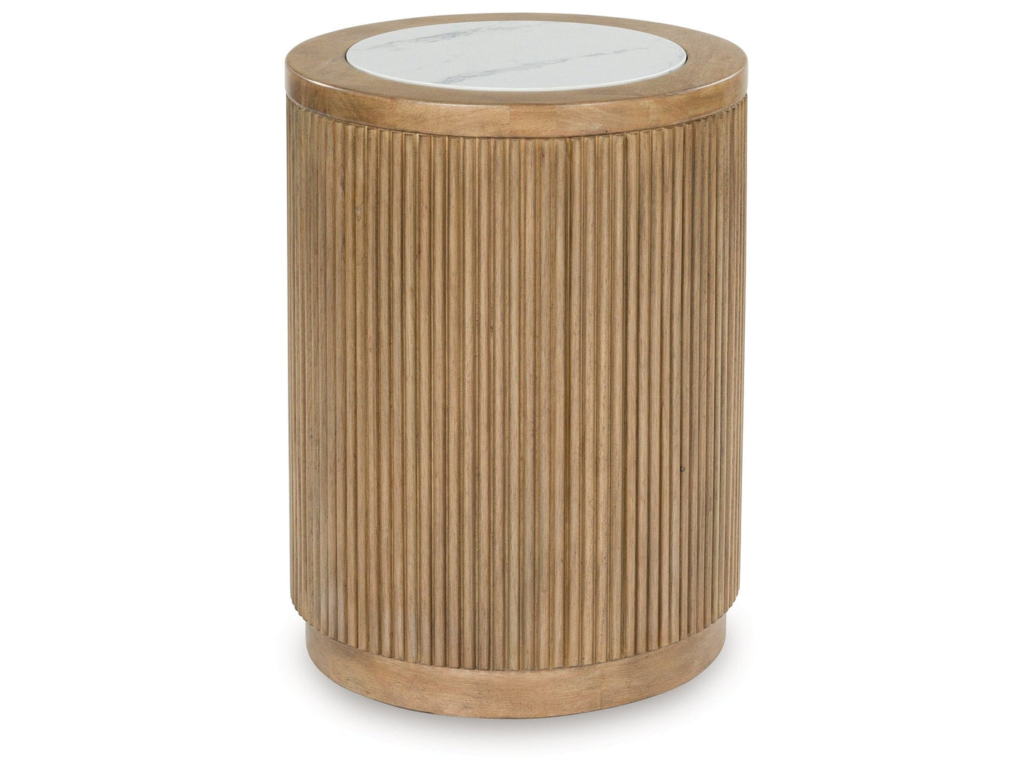 Camdill Light Brown/White End Table- Viva Furn