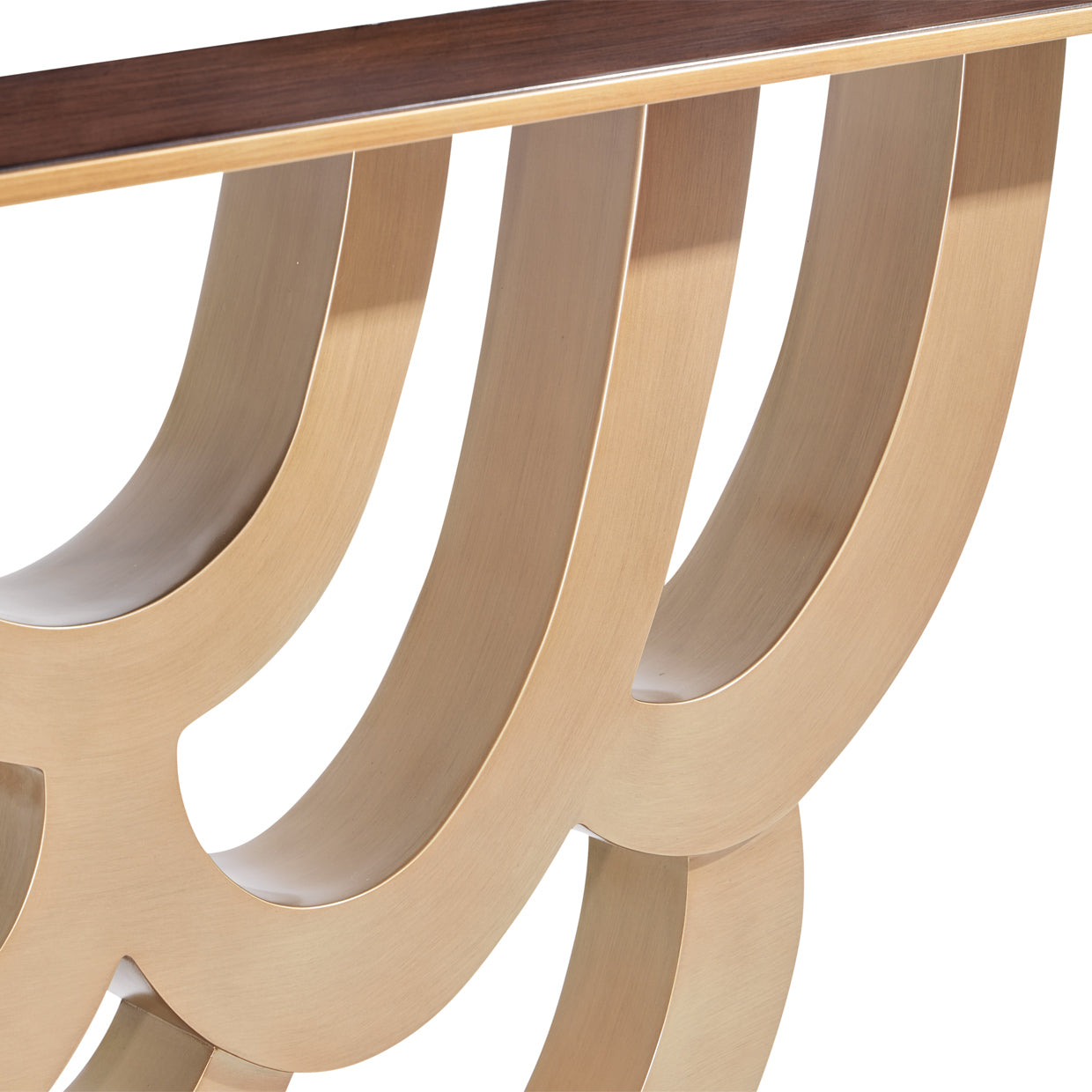 Camellia Field Warm Pecan Console Table with Mirror - Ornate Home