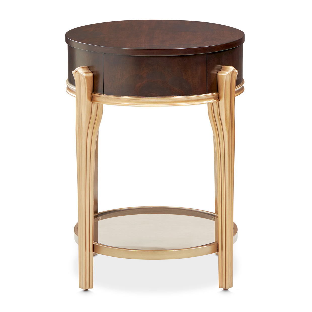 Camellia Field Warm Pecan End Table with Drawer - Ornate Home