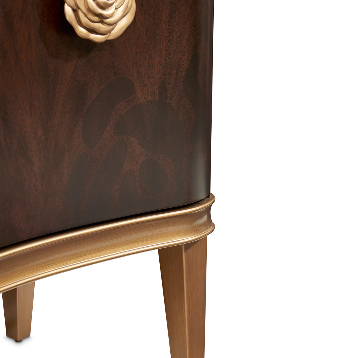 Camellia Field Warm Pecan Sideboard with Mirror - Ornate Home