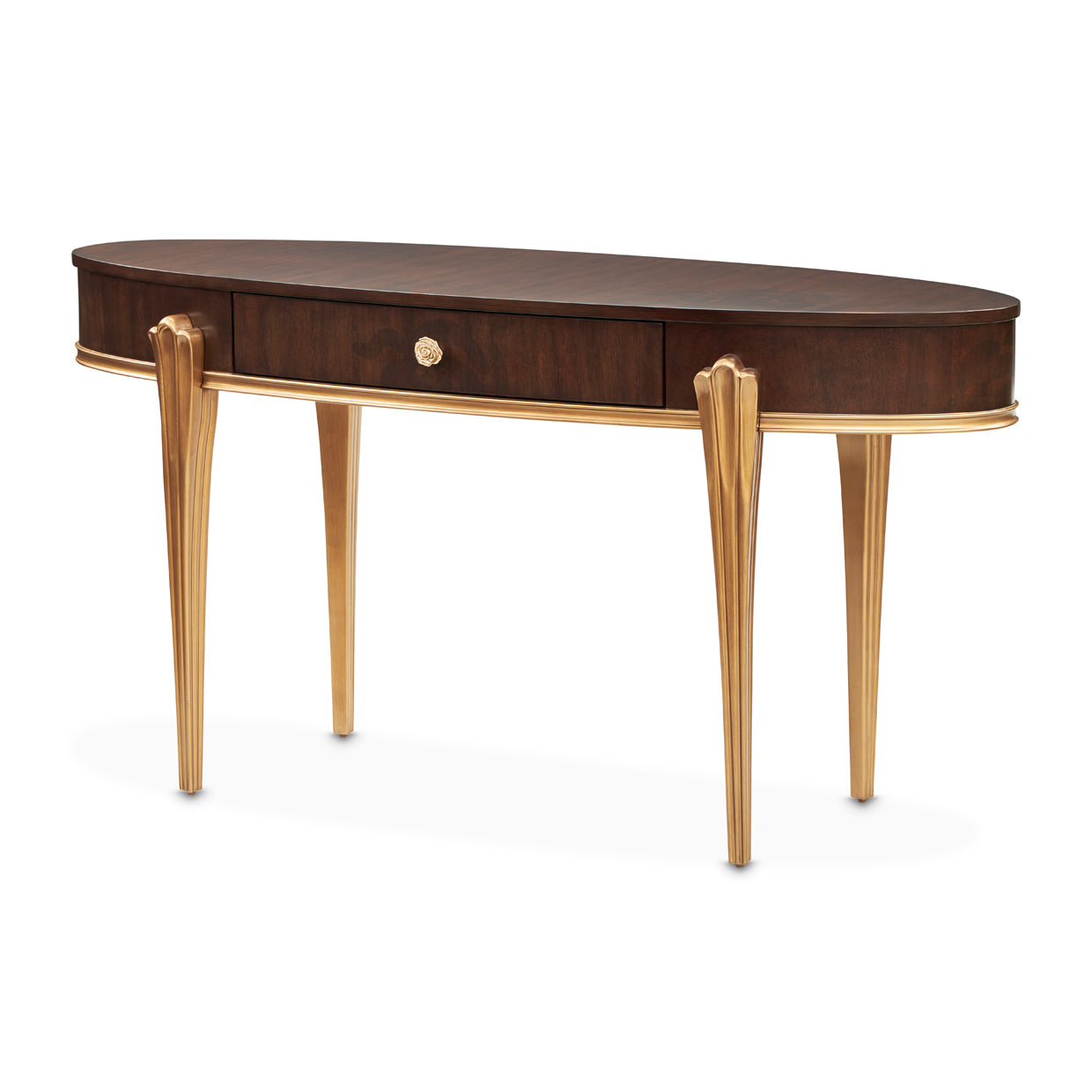 Camellia Field Warm Pecan Vanity with Mirror - Ornate Home