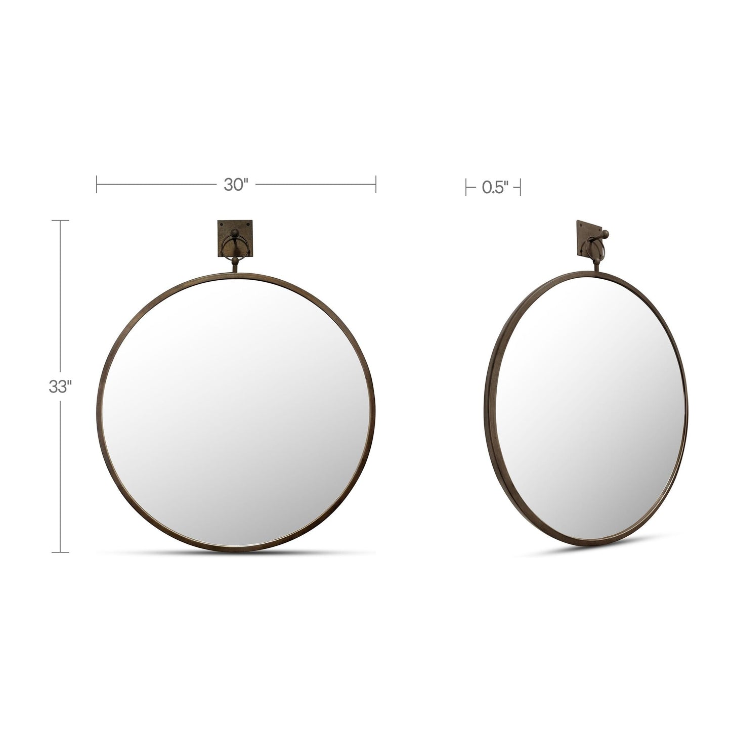 Cameo Aged Brass Mirror - Ornate Home