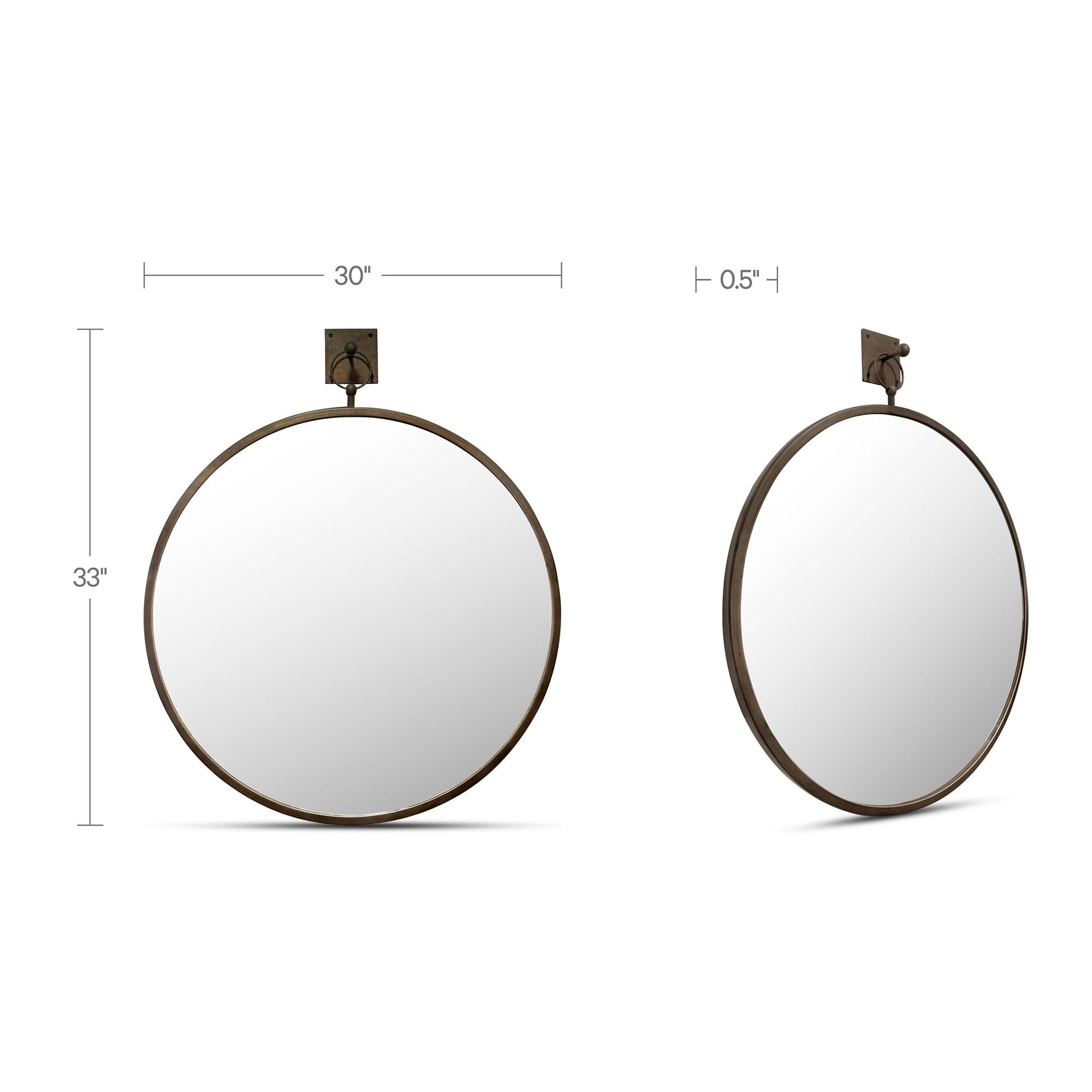 Cameo Aged Brass Mirror - Ornate Home
