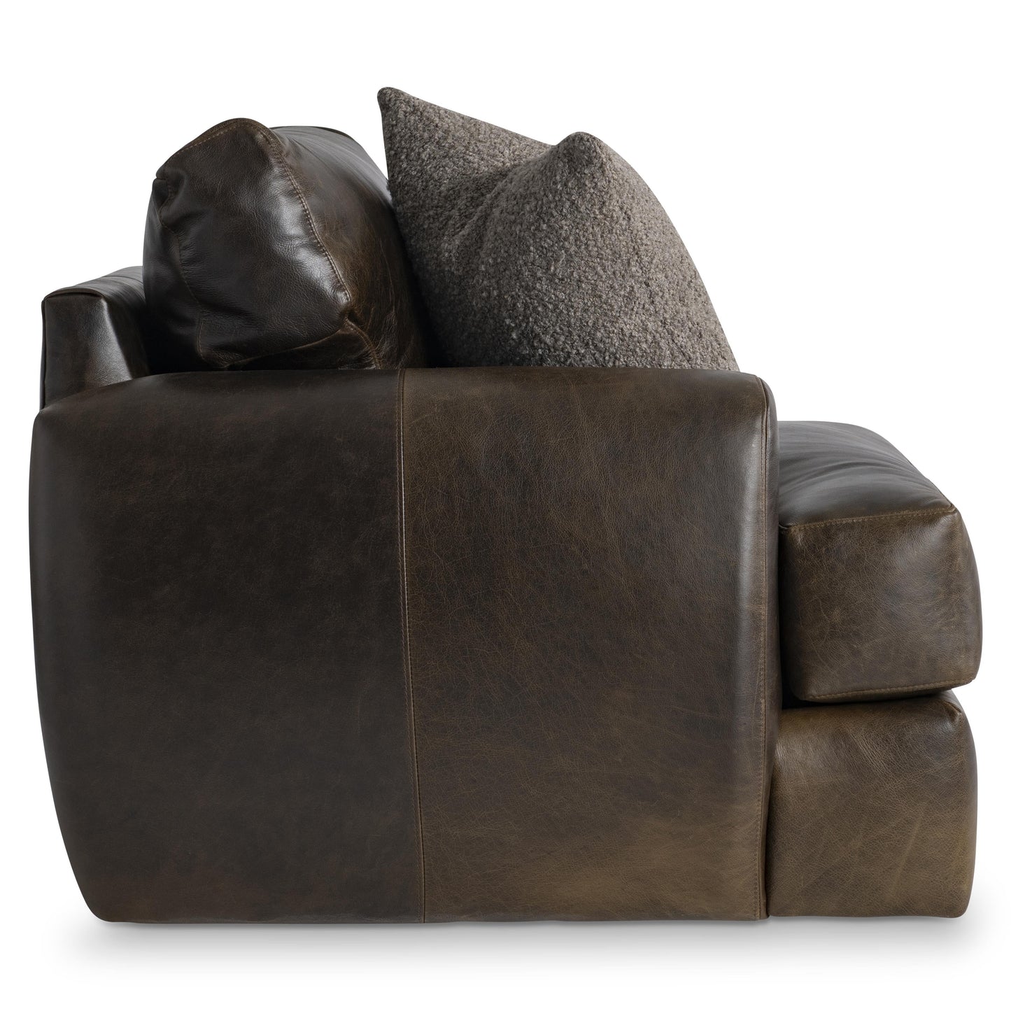 Cameron Brown Leather Swivel Chair - Ornate Home