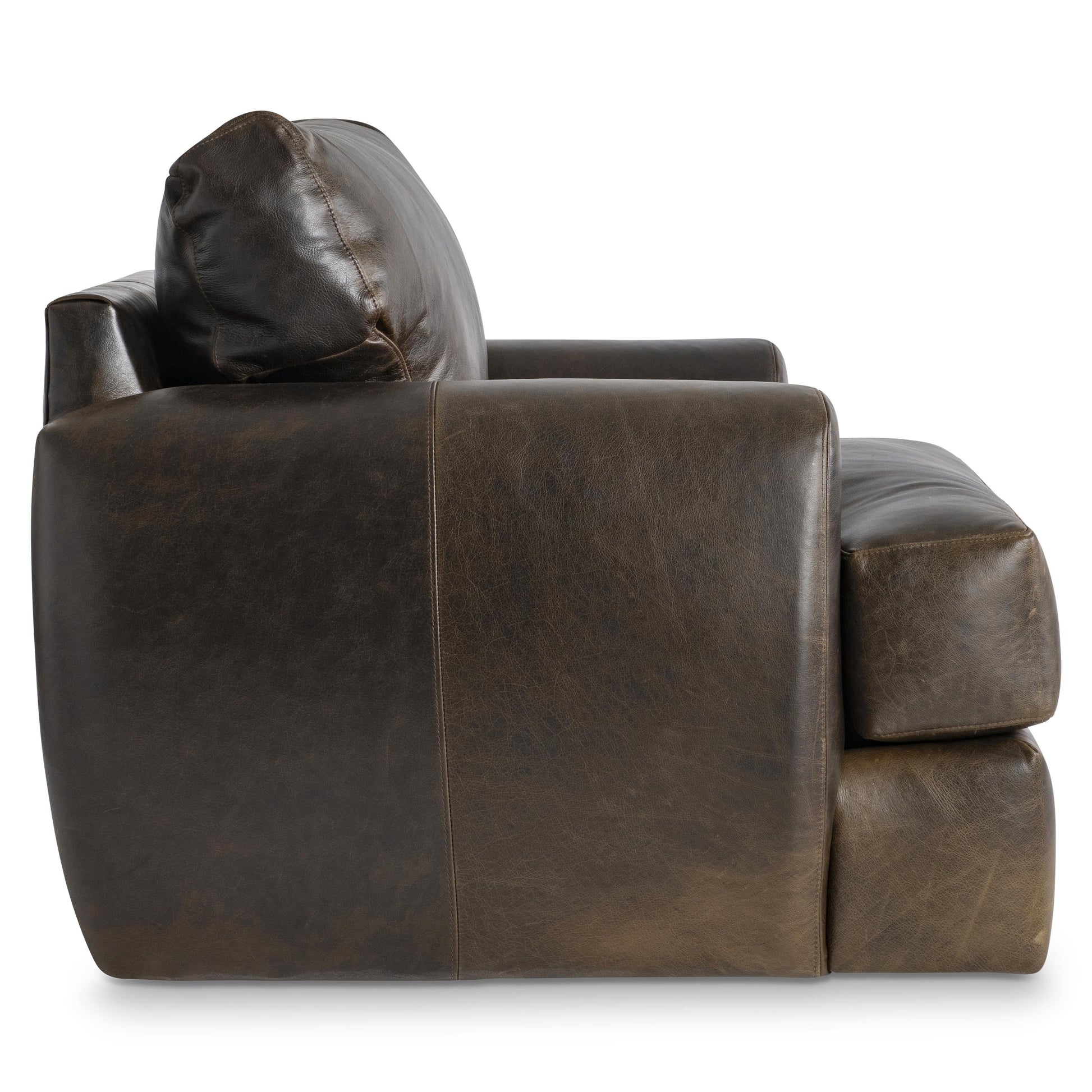 Cameron Brown Leather Swivel Chair - Ornate Home