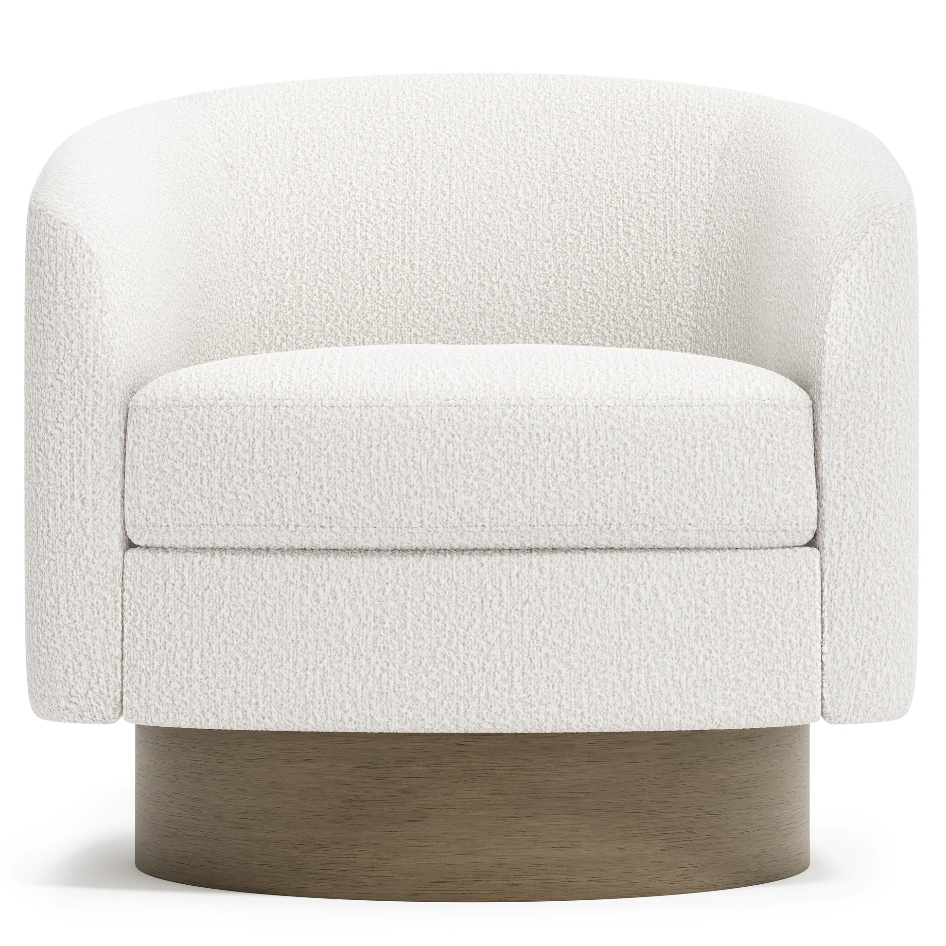 Camino White/Cream/Portobello Fabric Swivel Chair - Ornate Home