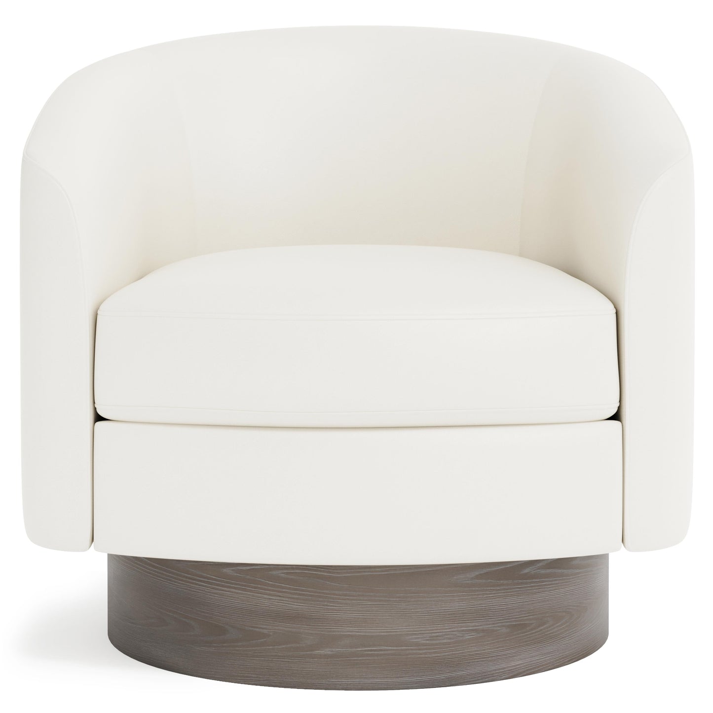 Camino White/Cream/Portobello Leather Swivel Chair - Ornate Home