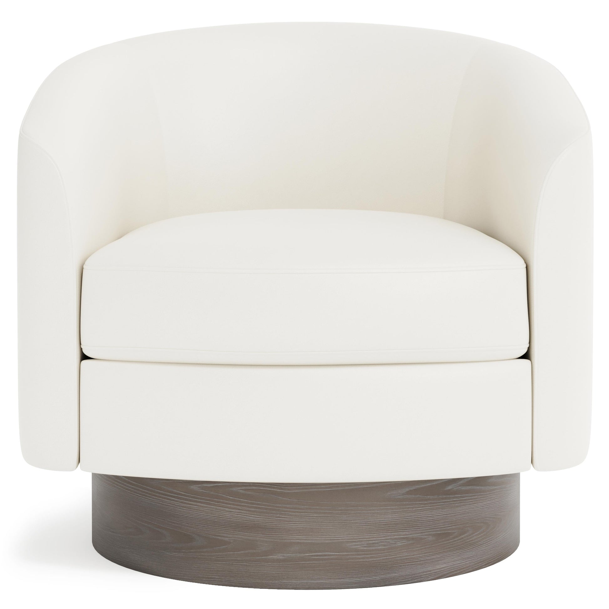 Camino White/Cream/Portobello Leather Swivel Chair - Ornate Home