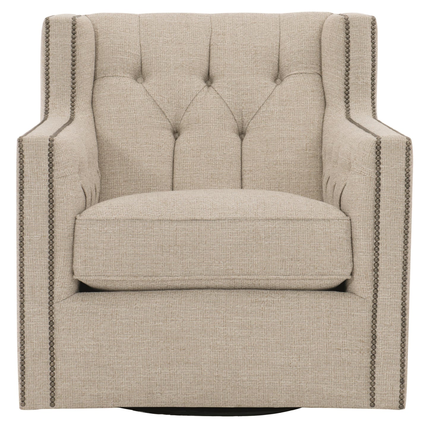 Candace White/Cream Fabric Swivel Chair - Ornate Home