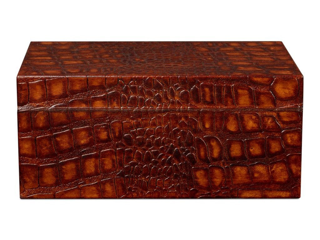 Candece Brown Leather Box (Set of 2) - Ornate Home