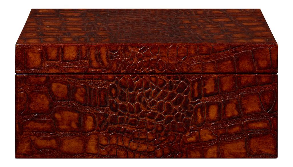 Candece Brown Leather Box (Set of 2) - Ornate Home