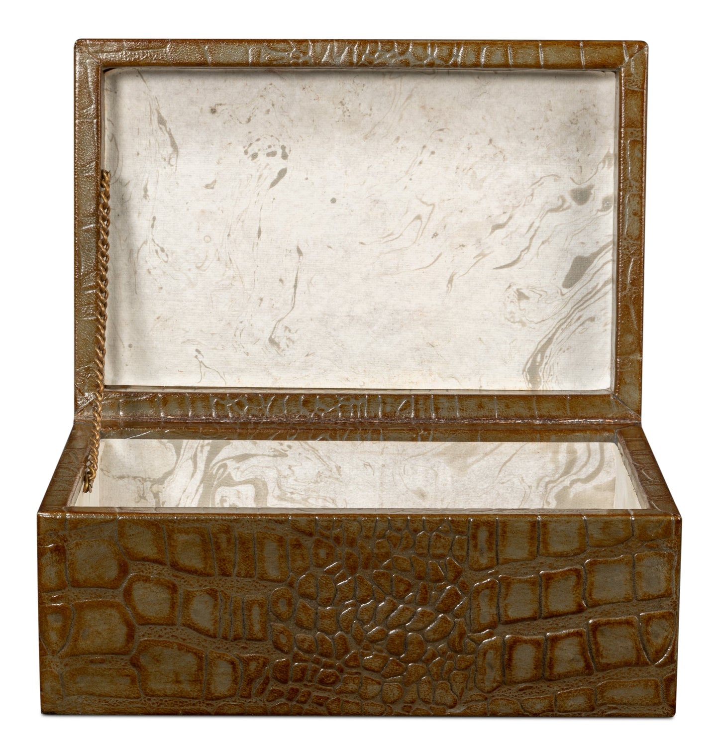 Candece Green Leather Box (Set of 2) - Ornate Home