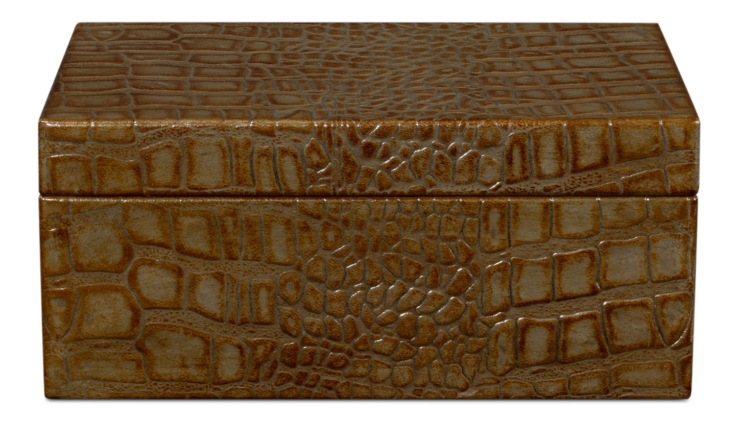 Candece Green Leather Box (Set of 2) - Ornate Home