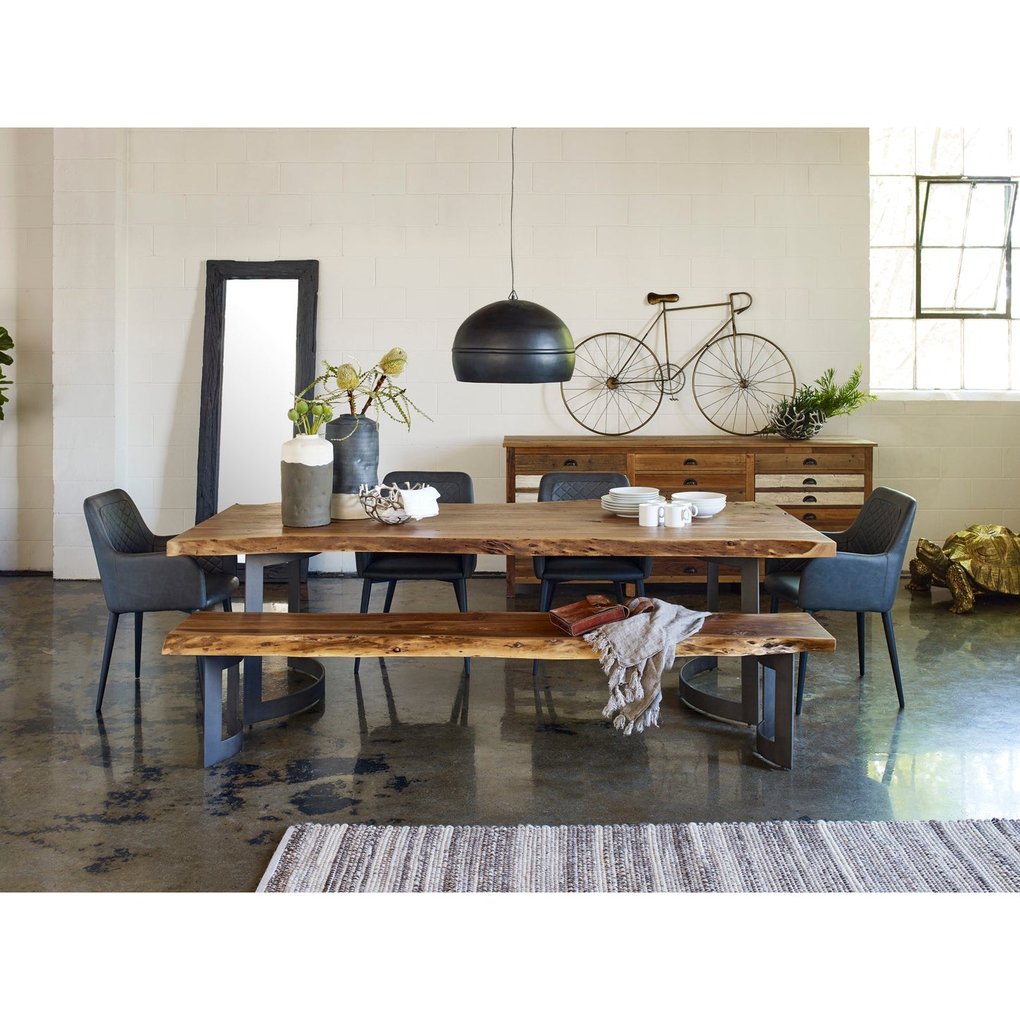 Cantata Slate Vegan Leather Dining Chair (Set of 2) - Ornate Home