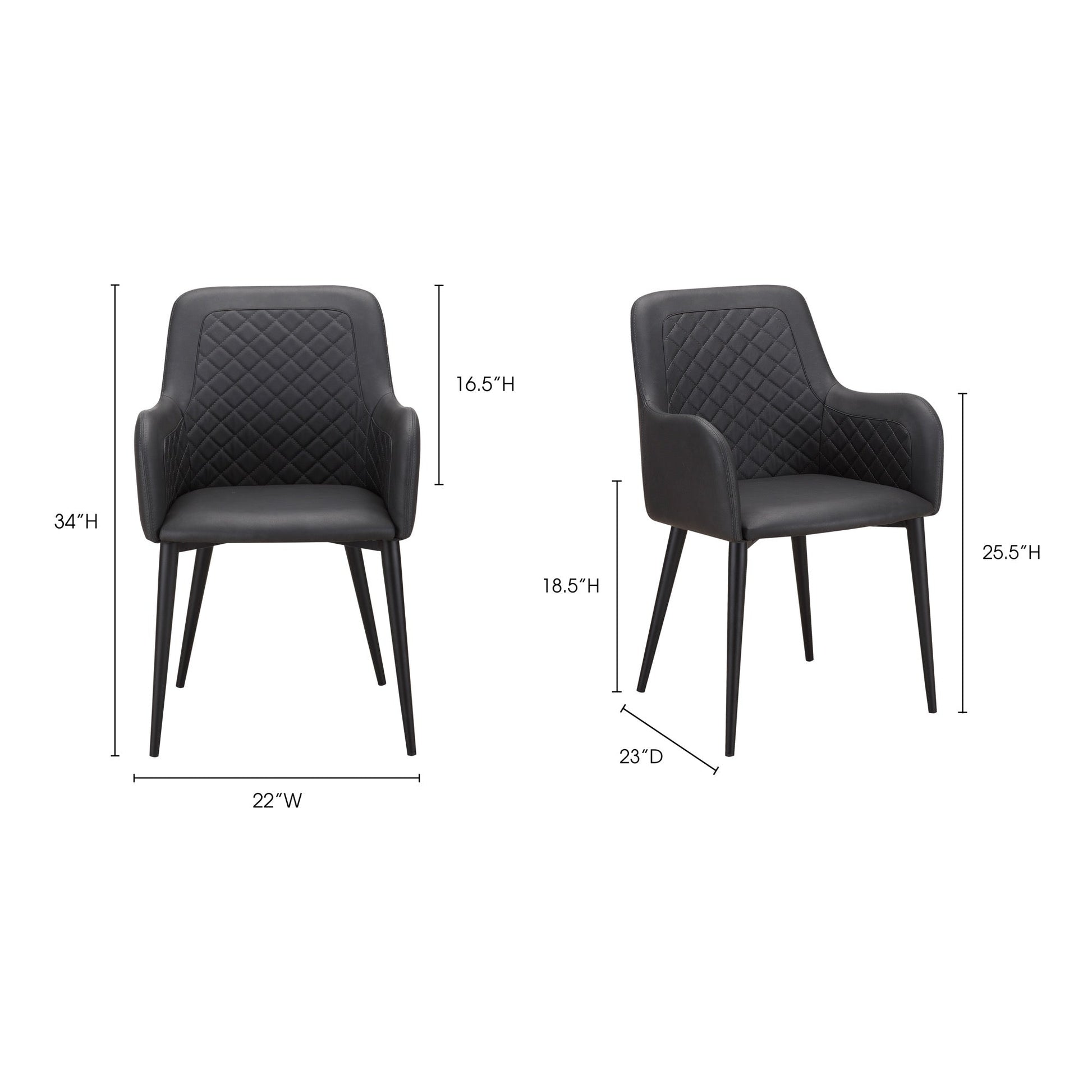 Cantata Slate Vegan Leather Dining Chair (Set of 2) - Ornate Home