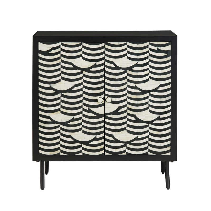 Capella Black/Cream Two-Door Cabinet - Ornate Home
