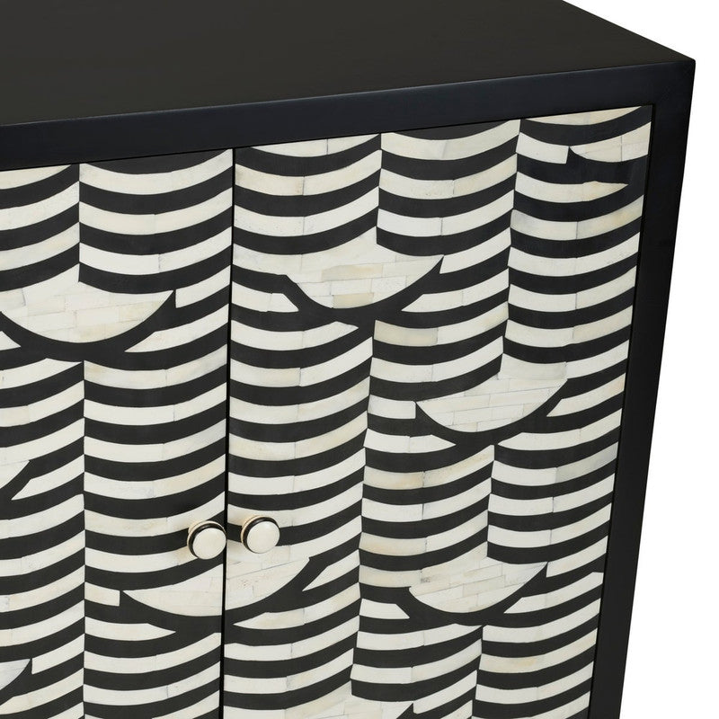 Capella Black/Cream Two-Door Cabinet - Ornate Home