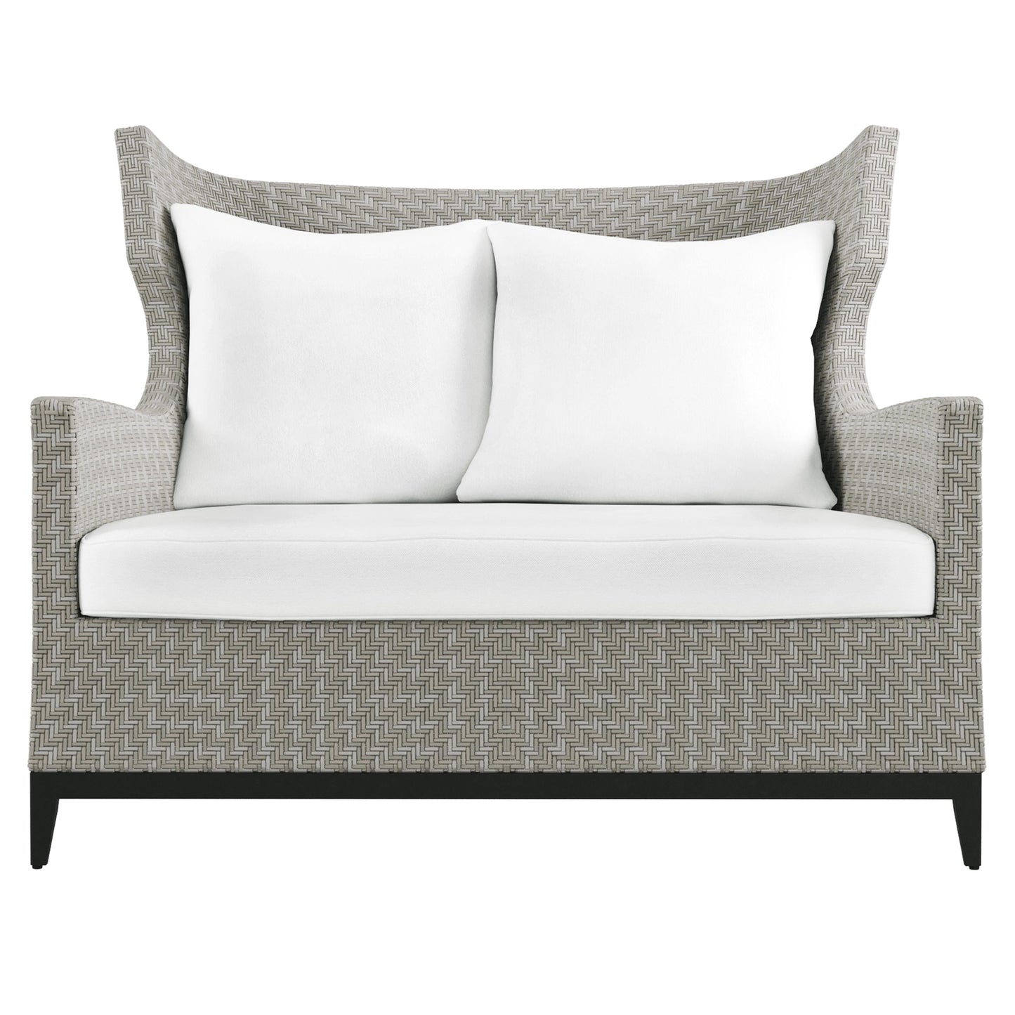 Captiva Pewter Grey/White/Cream Outdoor Chair 1/2 - Ornate Home