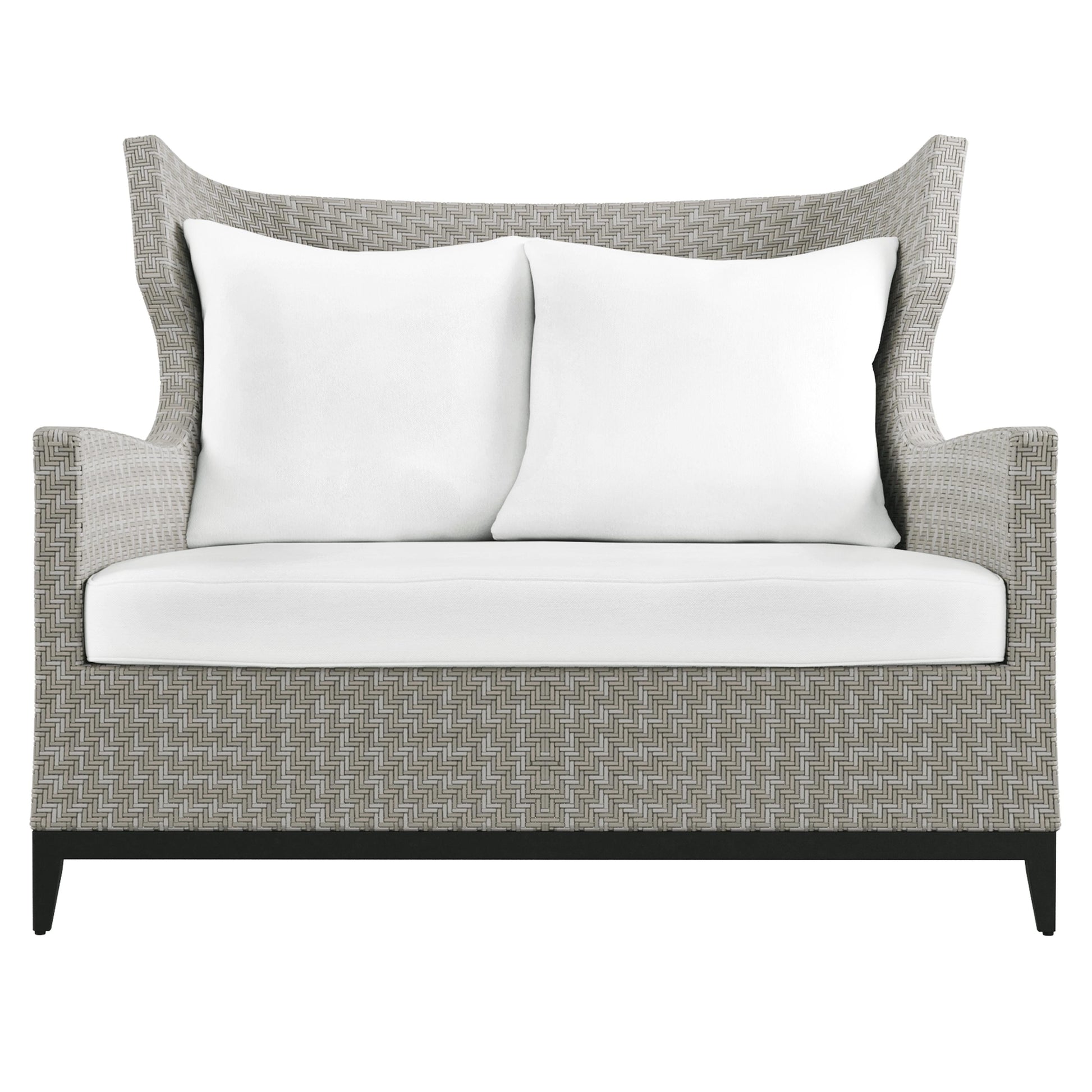 Captiva Pewter Grey/White/Cream Outdoor Chair 1/2 - Ornate Home