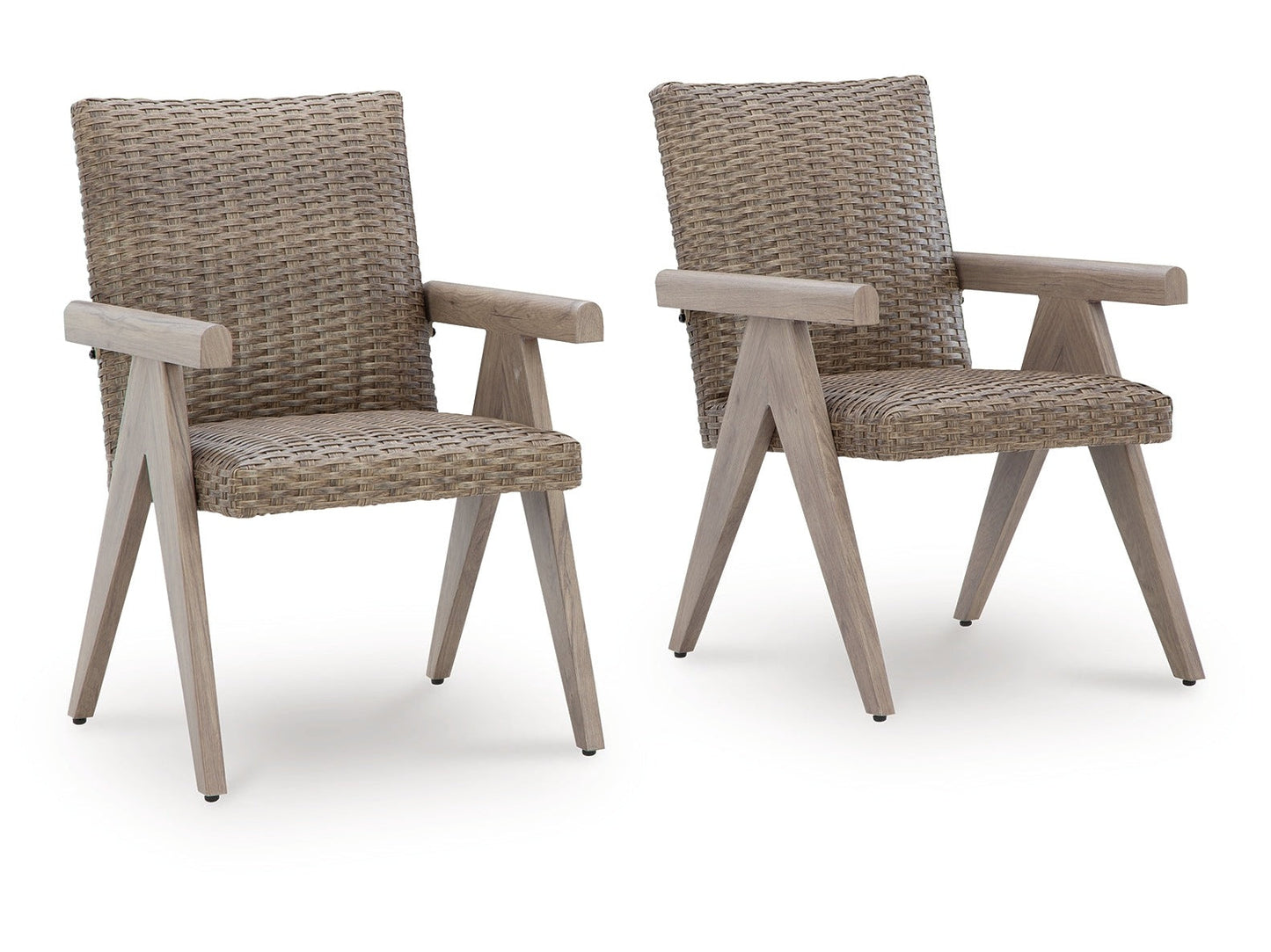Carisbo Beige-Outdoor Arm Chair (Set of 2)- Viva Furn