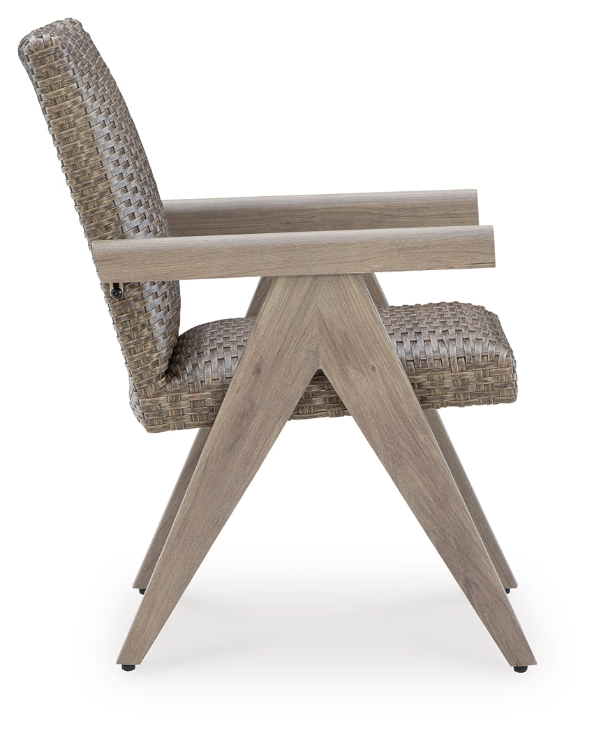 Carisbo Beige-Outdoor Arm Chair (Set of 2)- Viva Furn