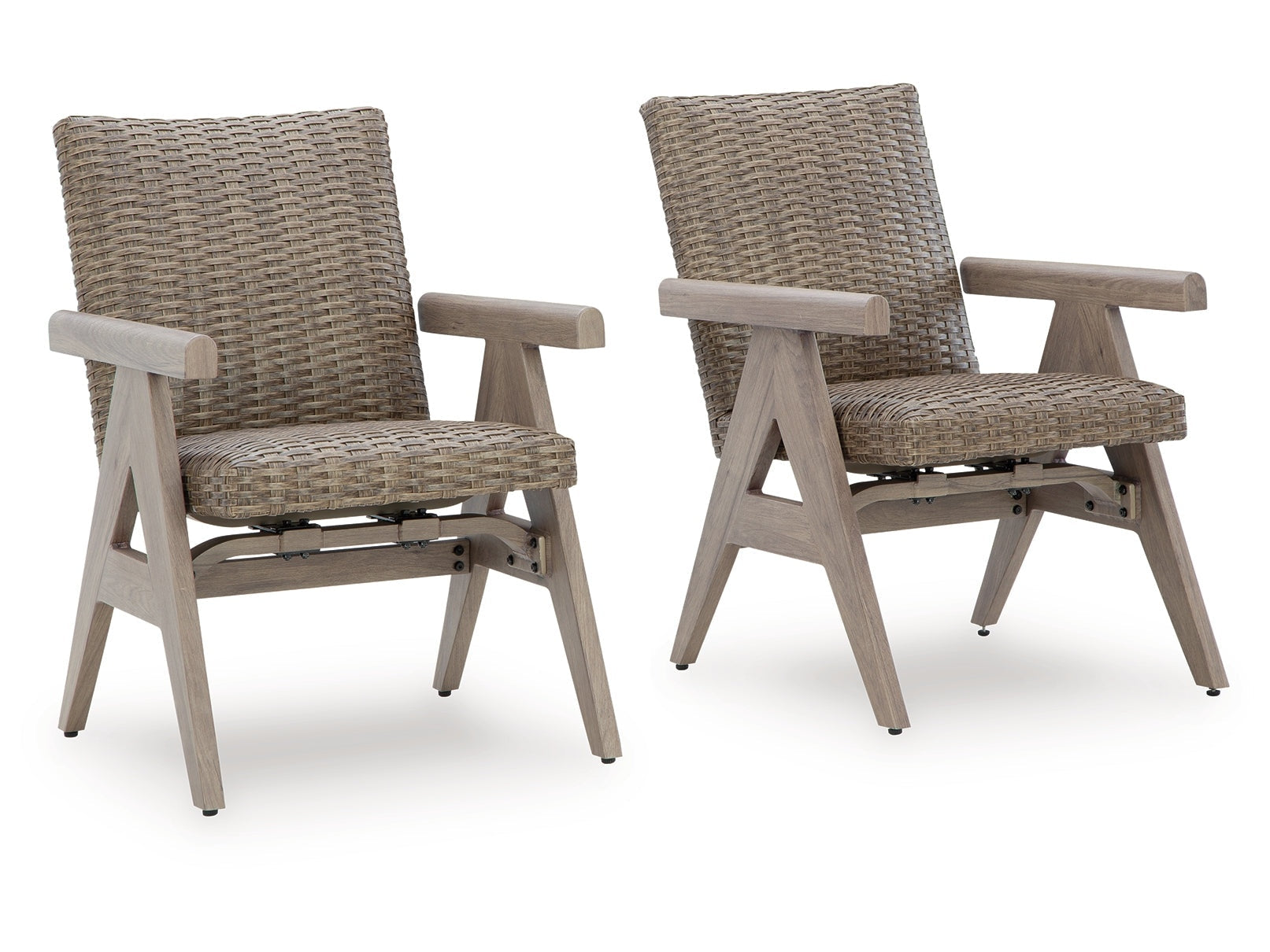 Carisbo Beige-Outdoor Rocking Arm Chair (Set of 2)- Viva Furn