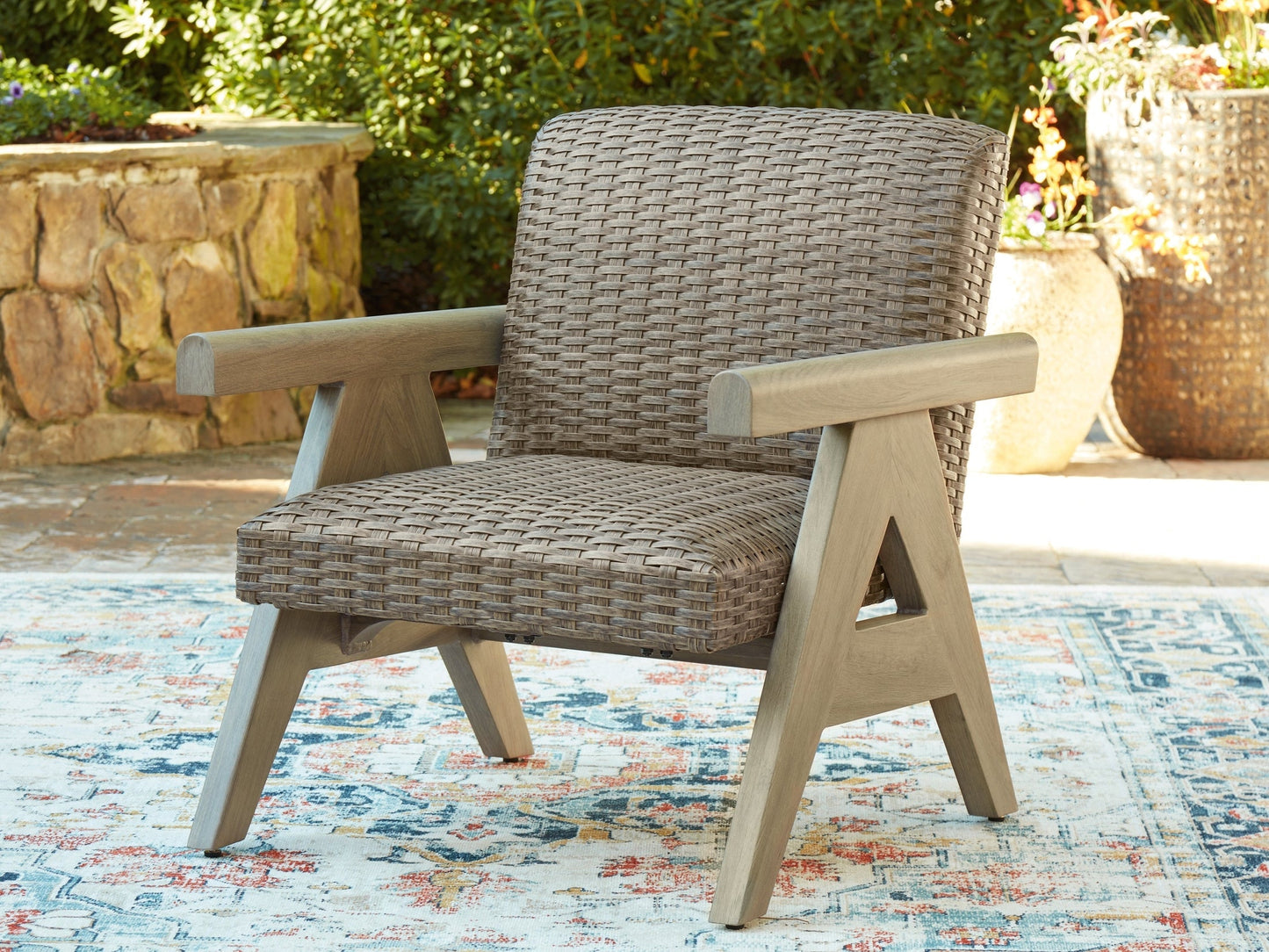 Carisbo Beige-Outdoor Rocking Lounge Chair- Viva Furn