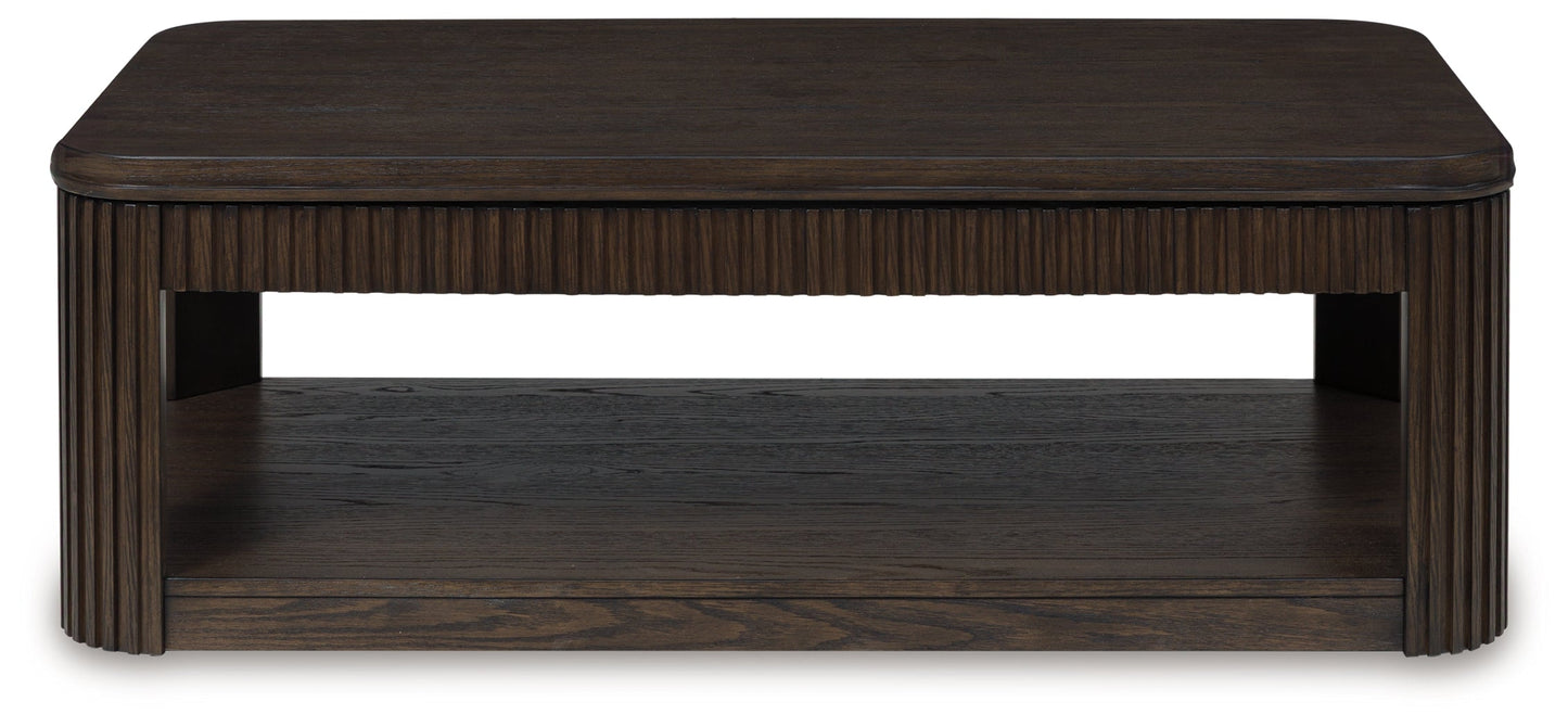 Carlibrie Warm Brown Lift Top Cocktail Table- Viva Furn
