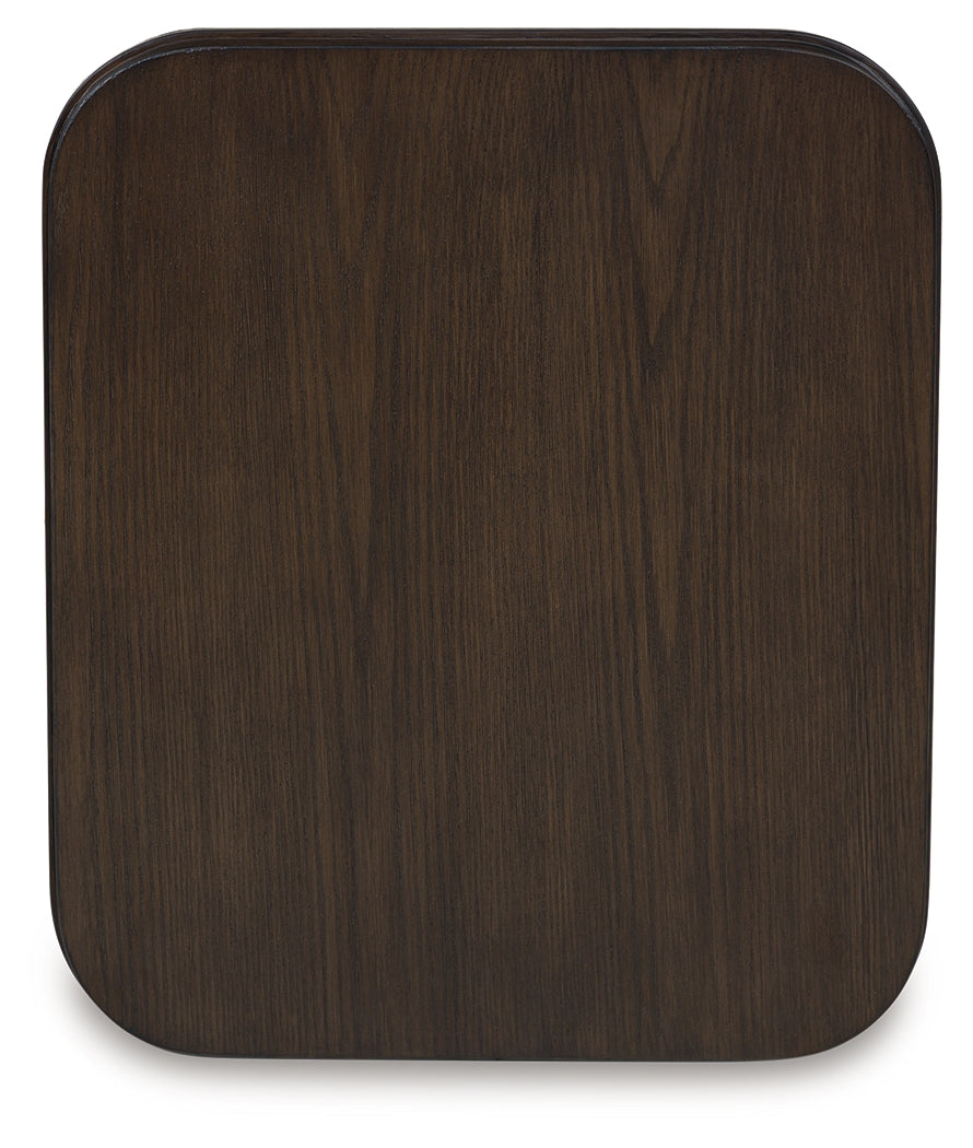 Carlibrie Warm Brown Rectangular End Table- Viva Furn