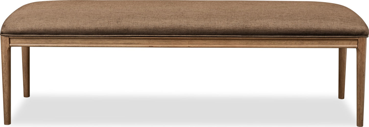 Carlisle Wheat Bread/Tofffee Crunch Upholstered Bench - Ornate Home