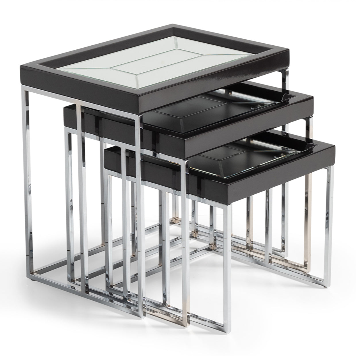 Carmela Charcoal Sand Nesting Tables (Set of 3) - Ornate Home