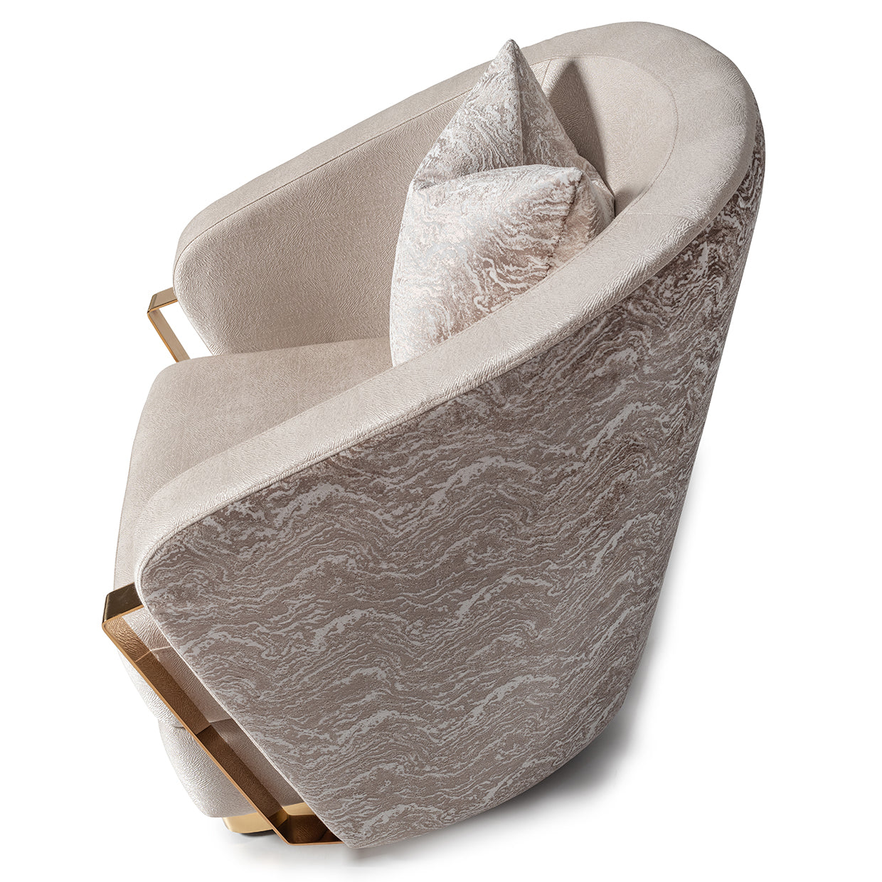 Carmela Gold/Almond Accent Chair - Ornate Home
