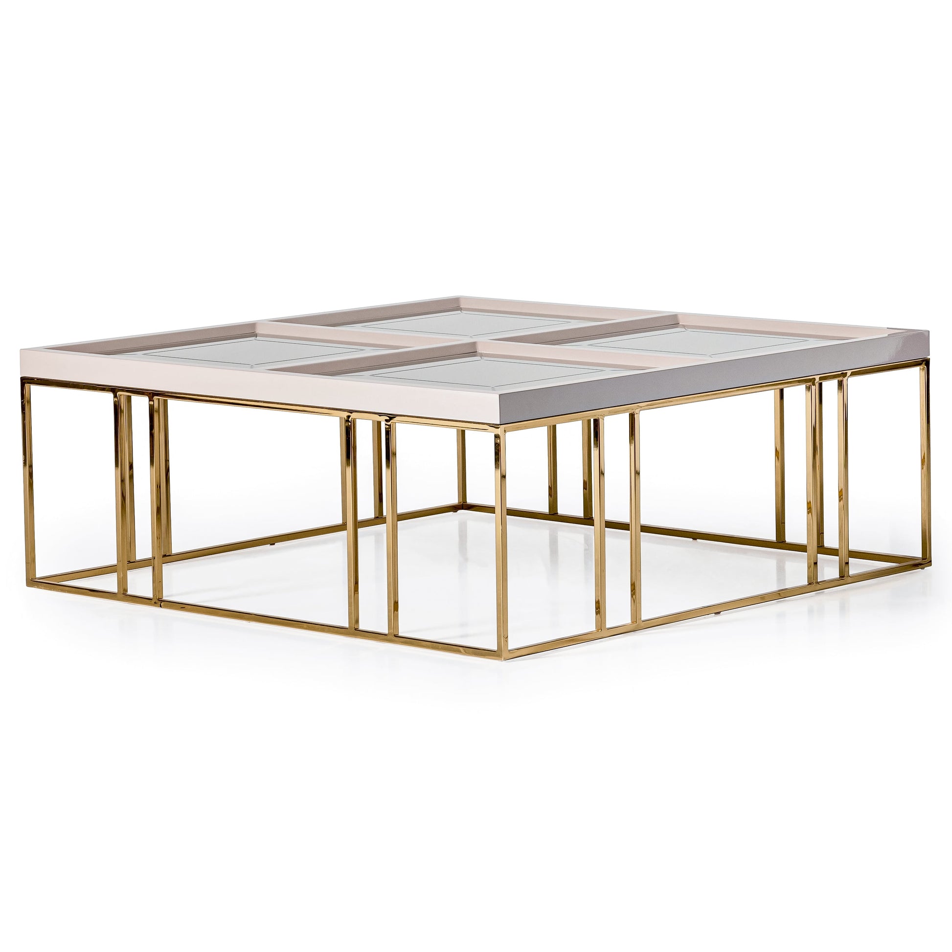 Carmela Shimmer Ivory Cocktail Table - Ornate Home