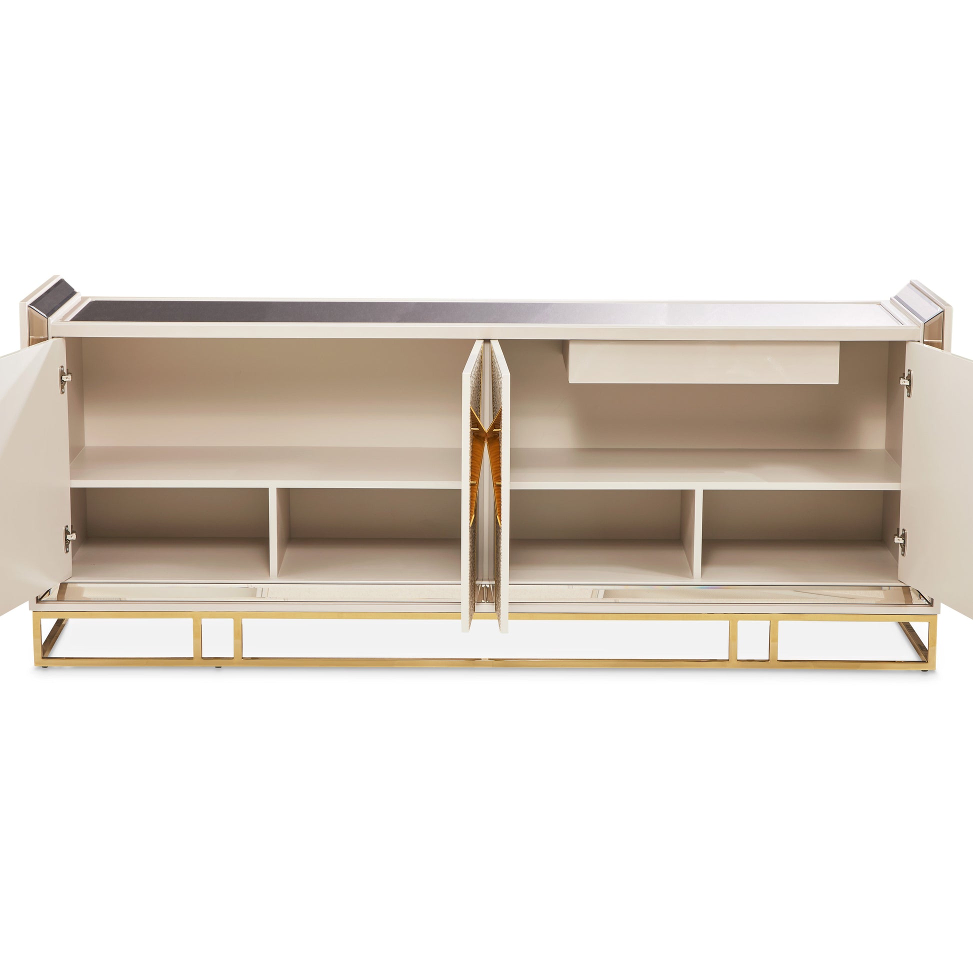 Carmela Shimmer Ivory Console Table - Ornate Home