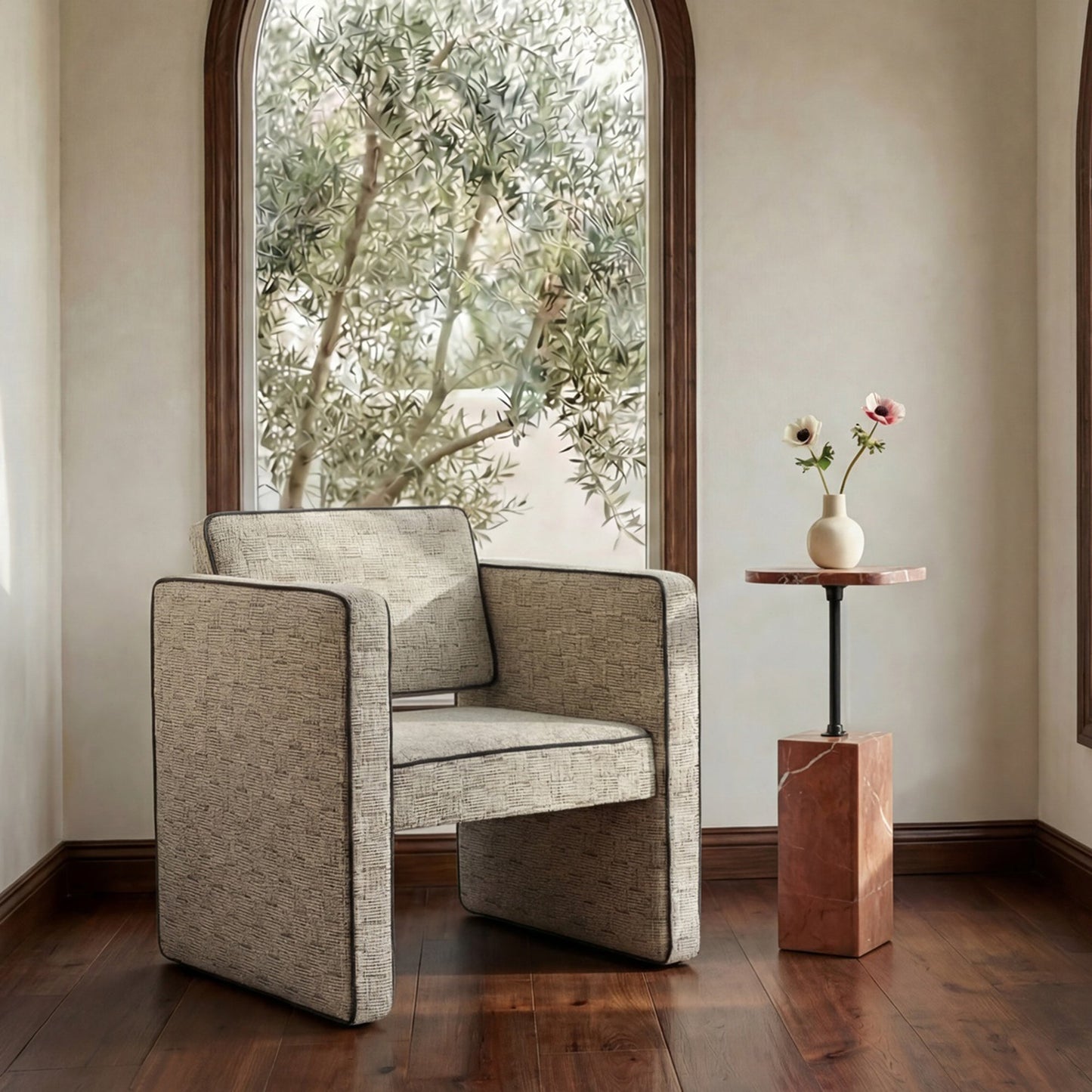 Caro Rosso Alicante Marble Side Table - Ornate Home