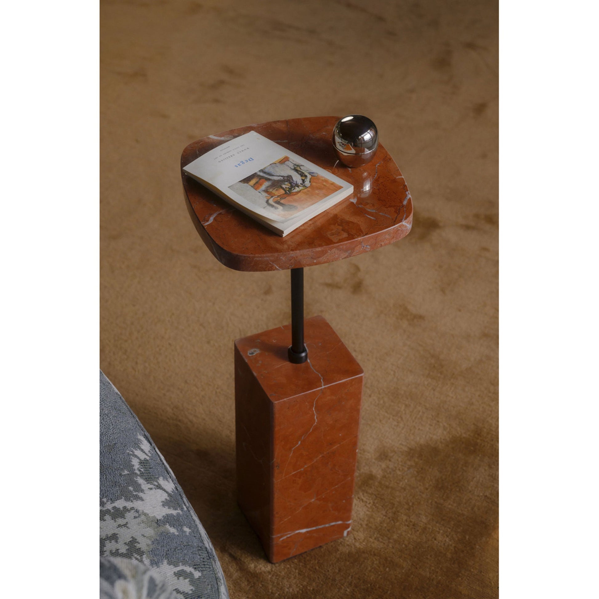 Caro Rosso Alicante Marble Side Table - Ornate Home