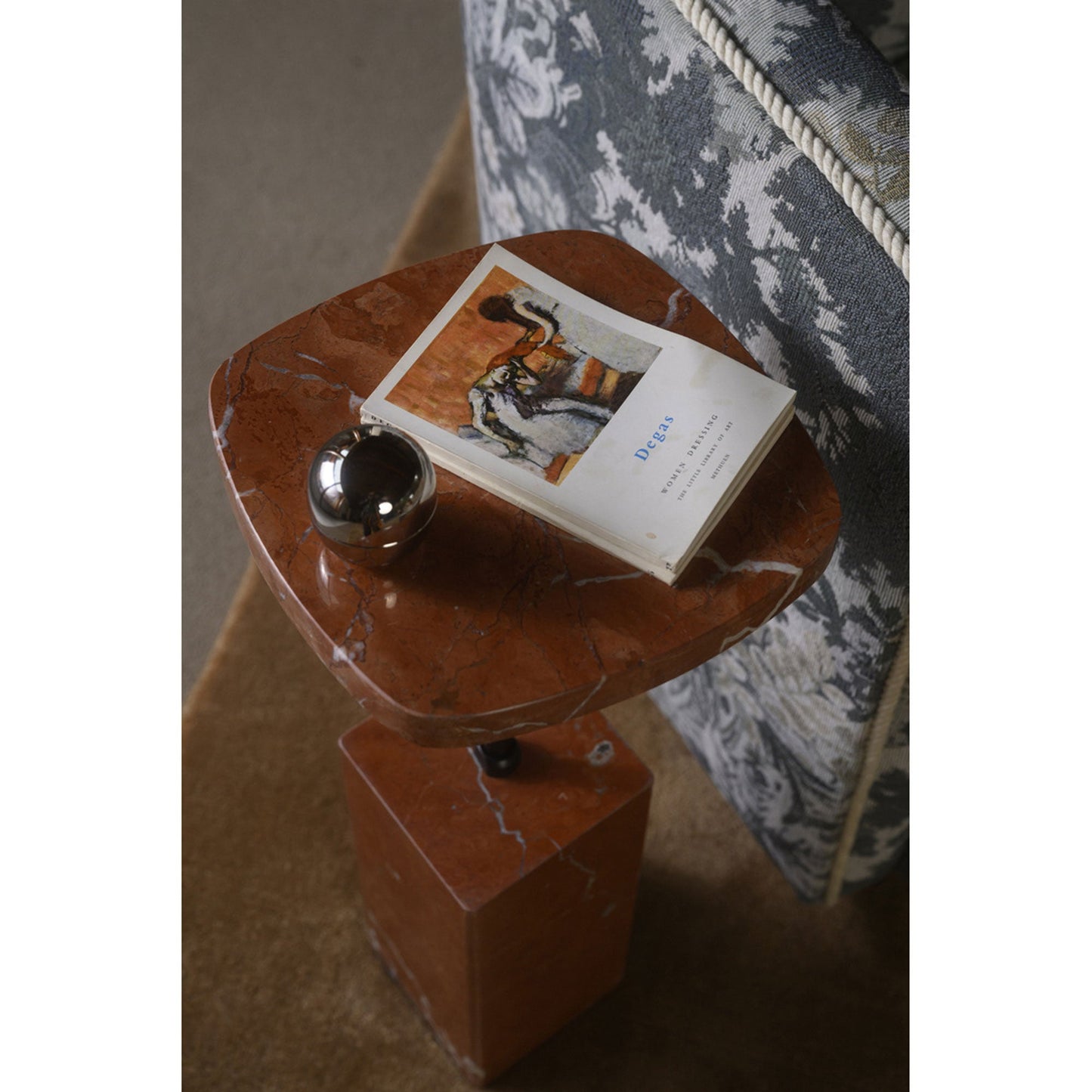 Caro Rosso Alicante Marble Side Table - Ornate Home