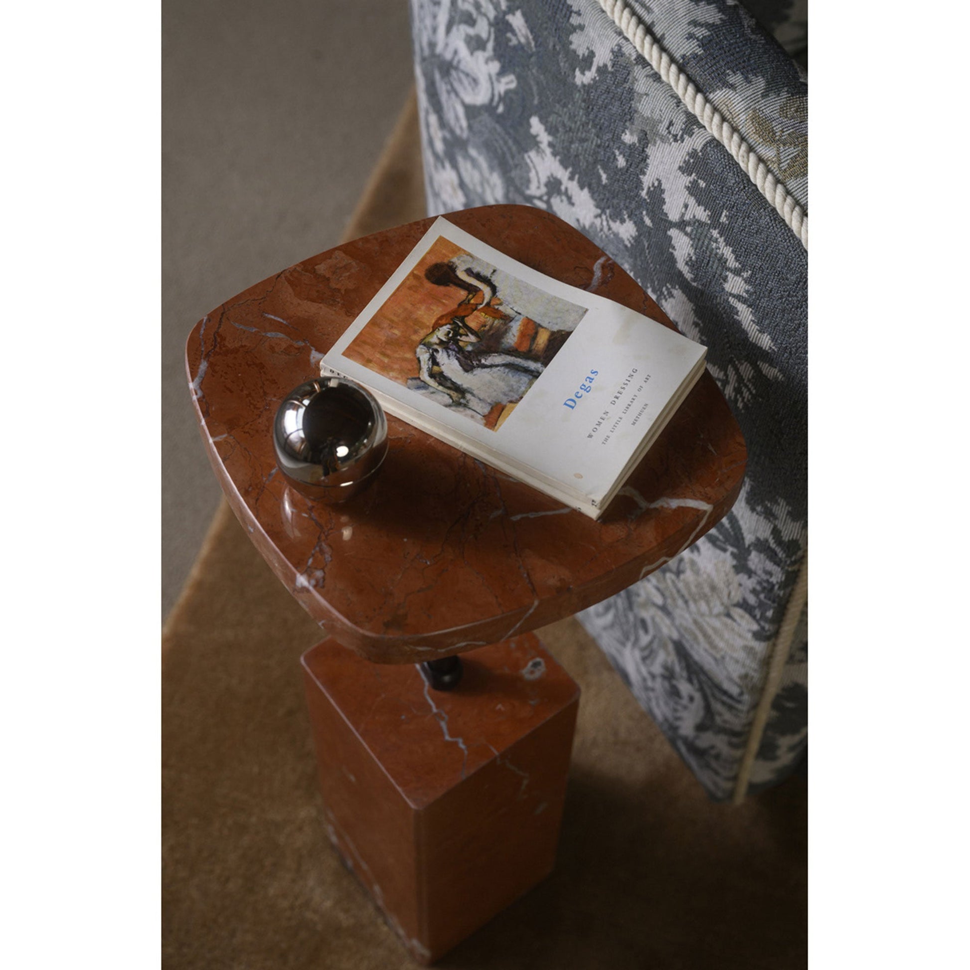 Caro Rosso Alicante Marble Side Table - Ornate Home