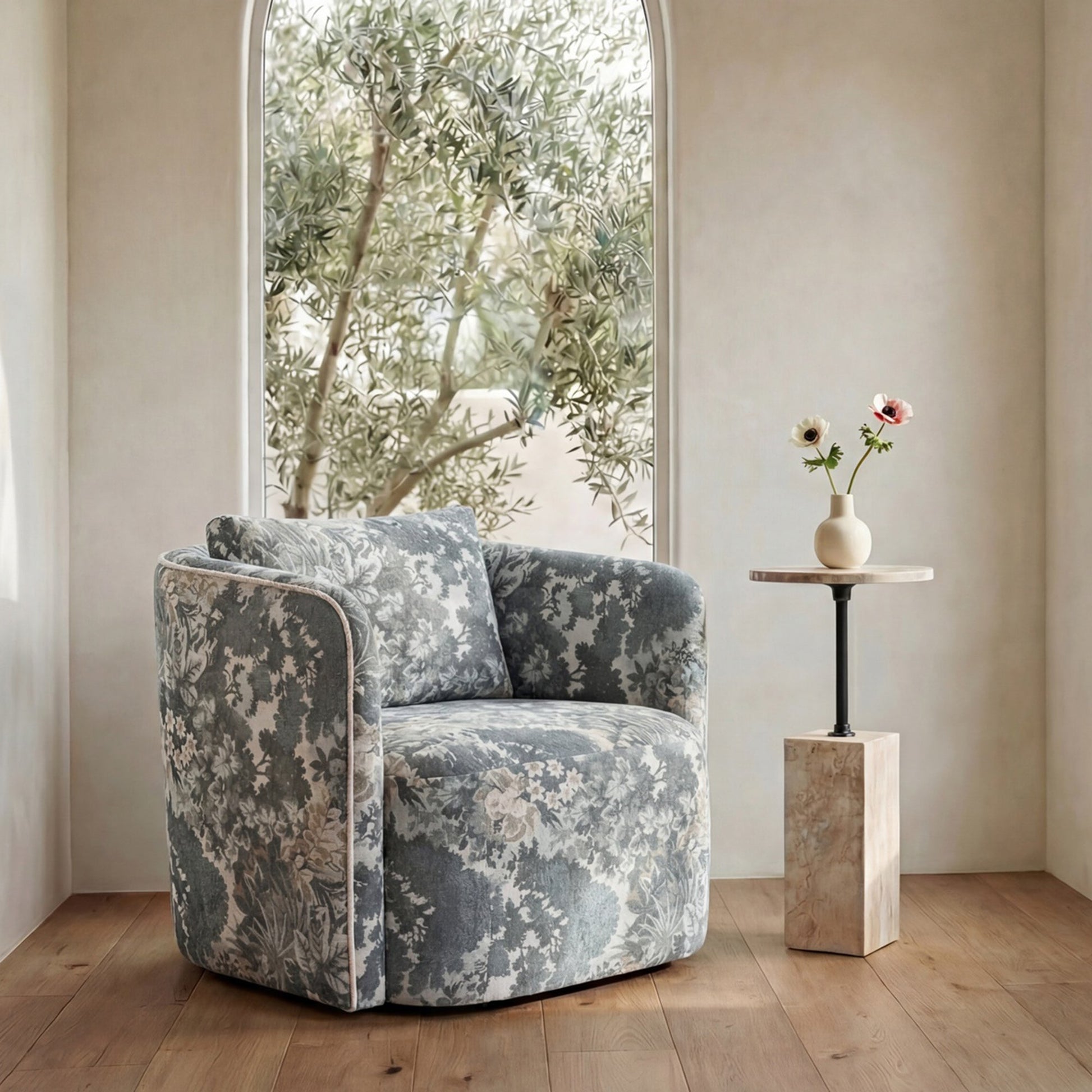 Caro Travertine Side Table - Ornate Home