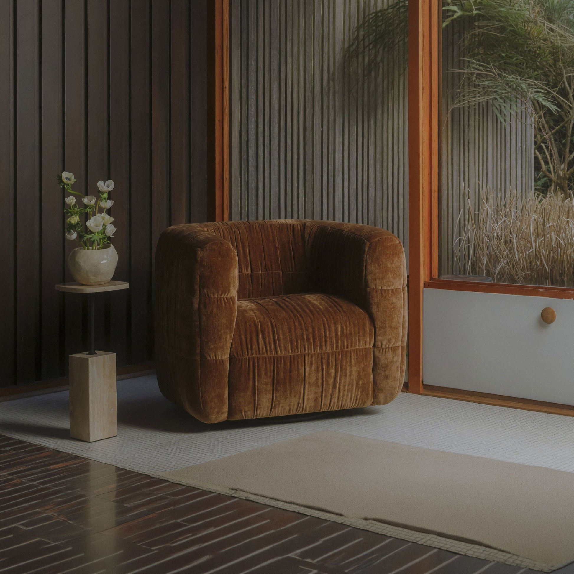Caro Travertine Side Table - Ornate Home