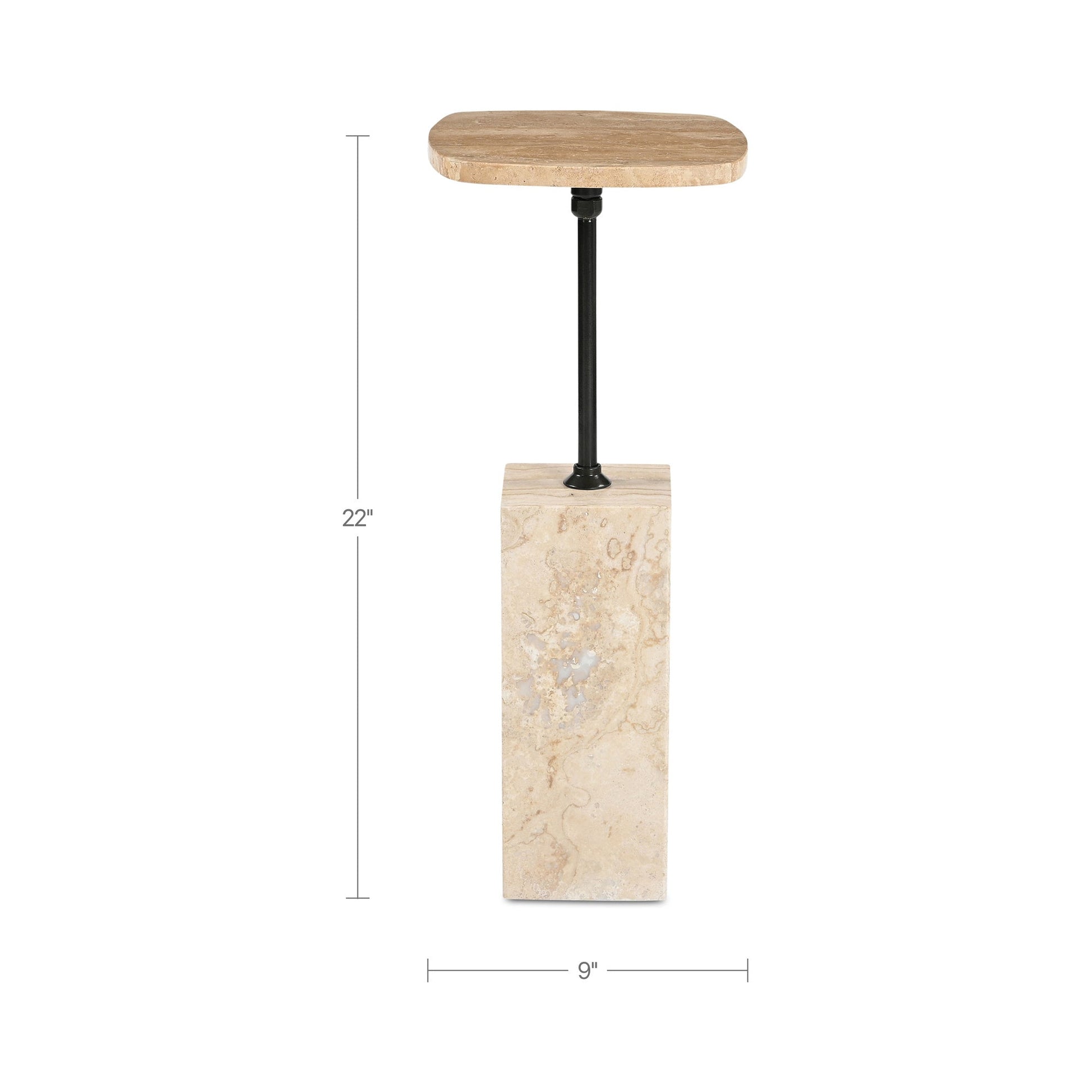 Caro Travertine Side Table - Ornate Home