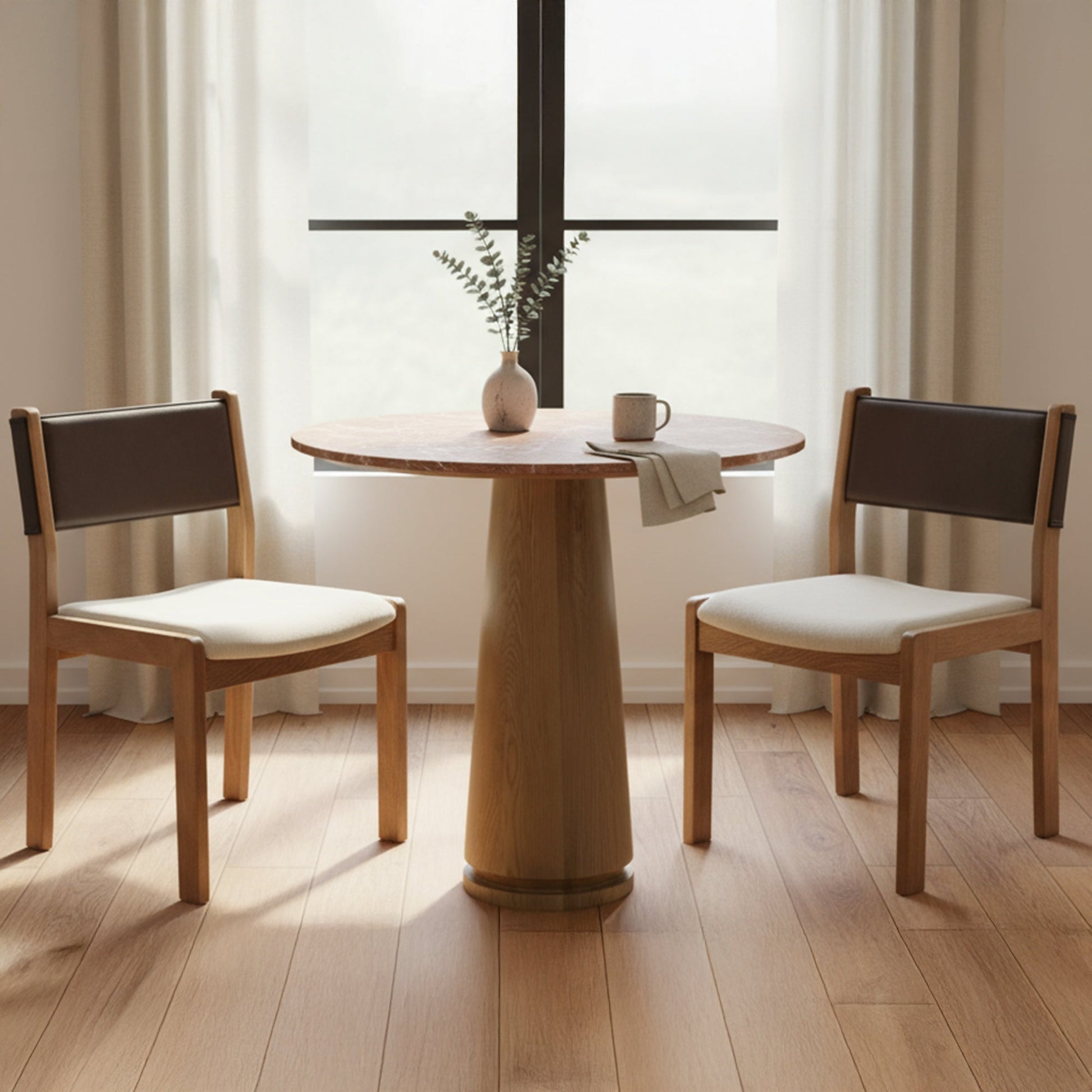 Carol Deep Brown Dining Leather Chair (Set of 2) - Ornate Home