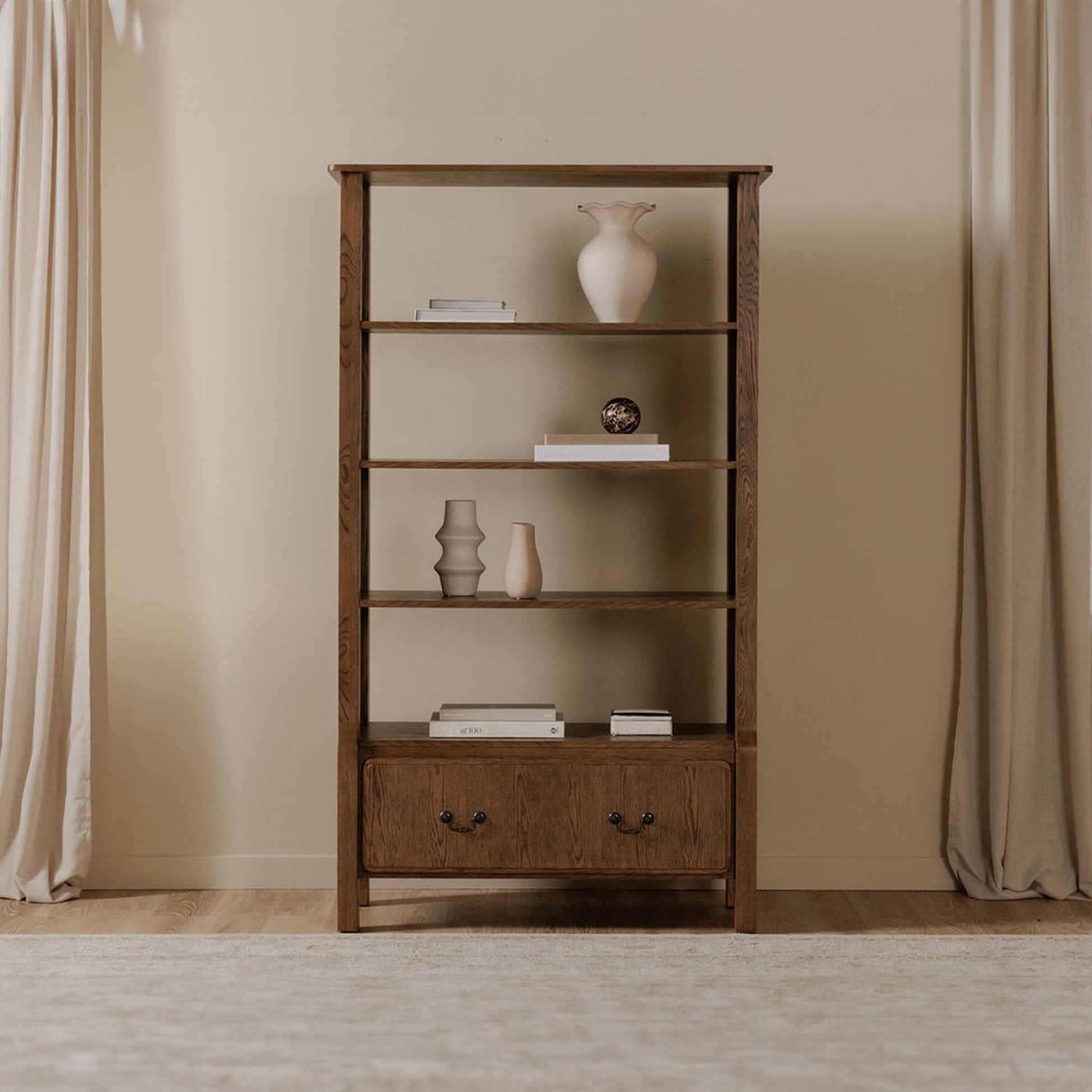 Caroline Warm Brown Bookcase - Ornate Home