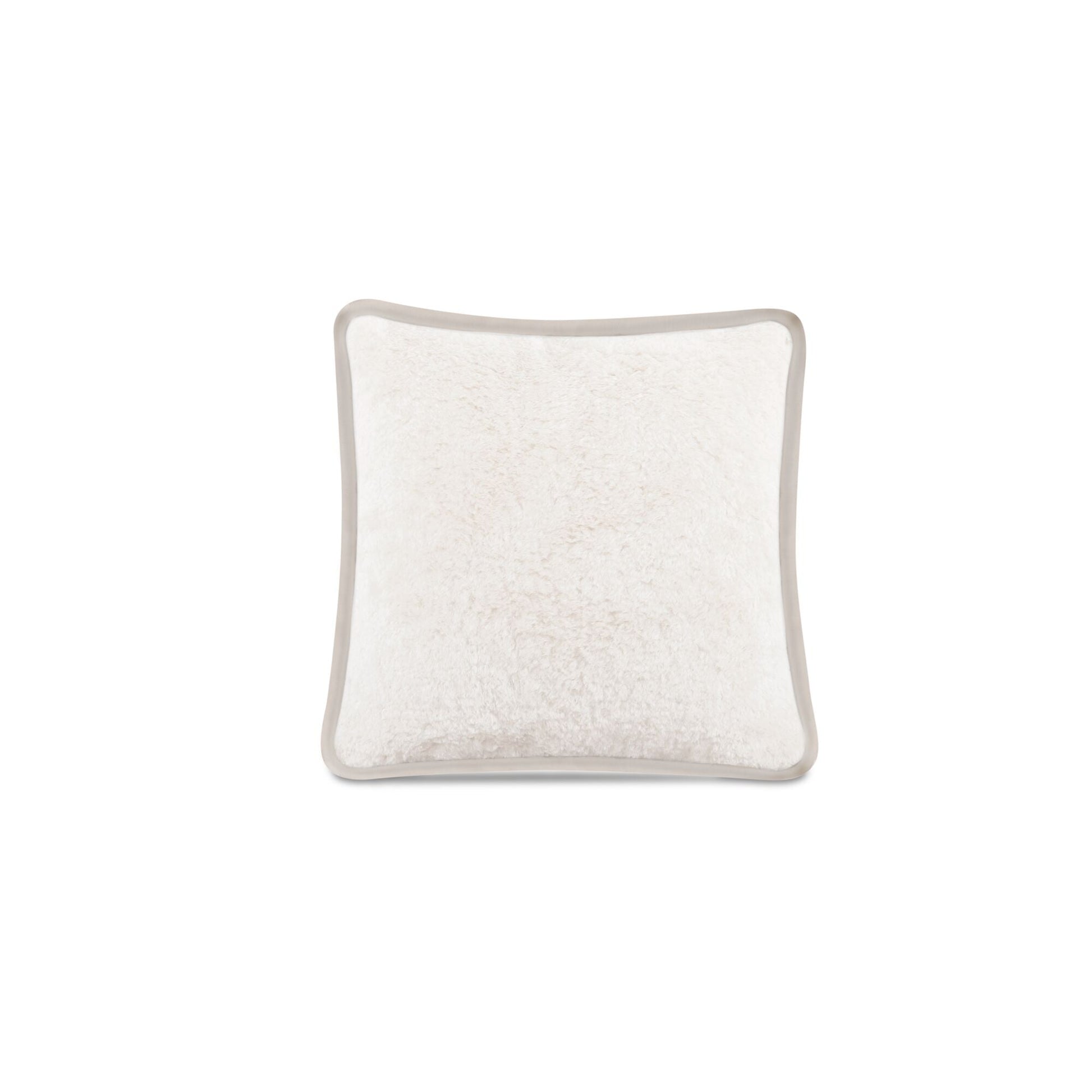 Carr Cream Faux Fur 20-in Cushion - Ornate Home